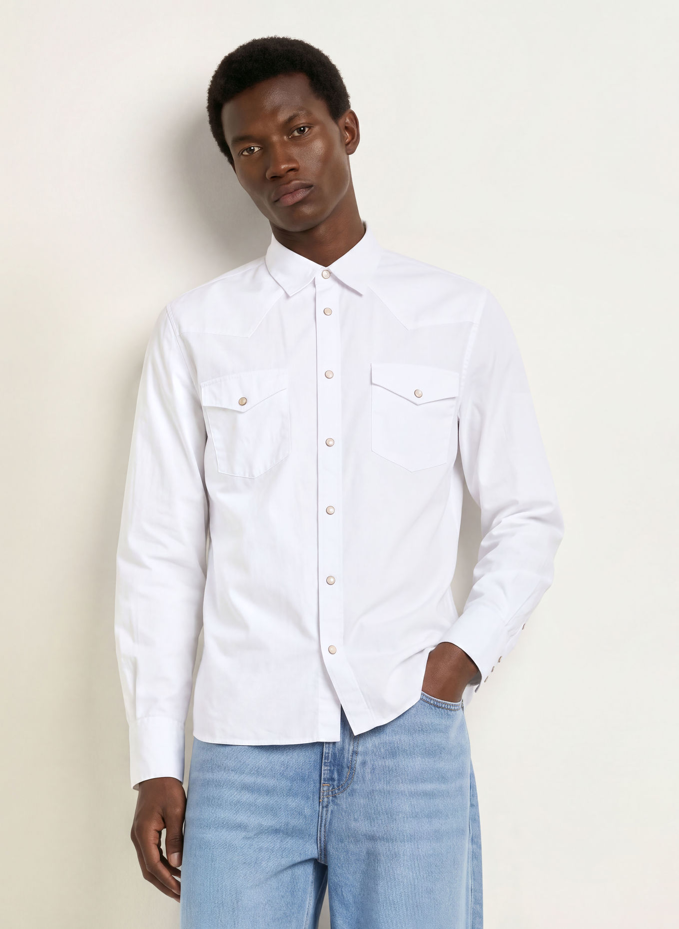 ALLSAINTS KENIL Comfort Fit Shirt: WHITE