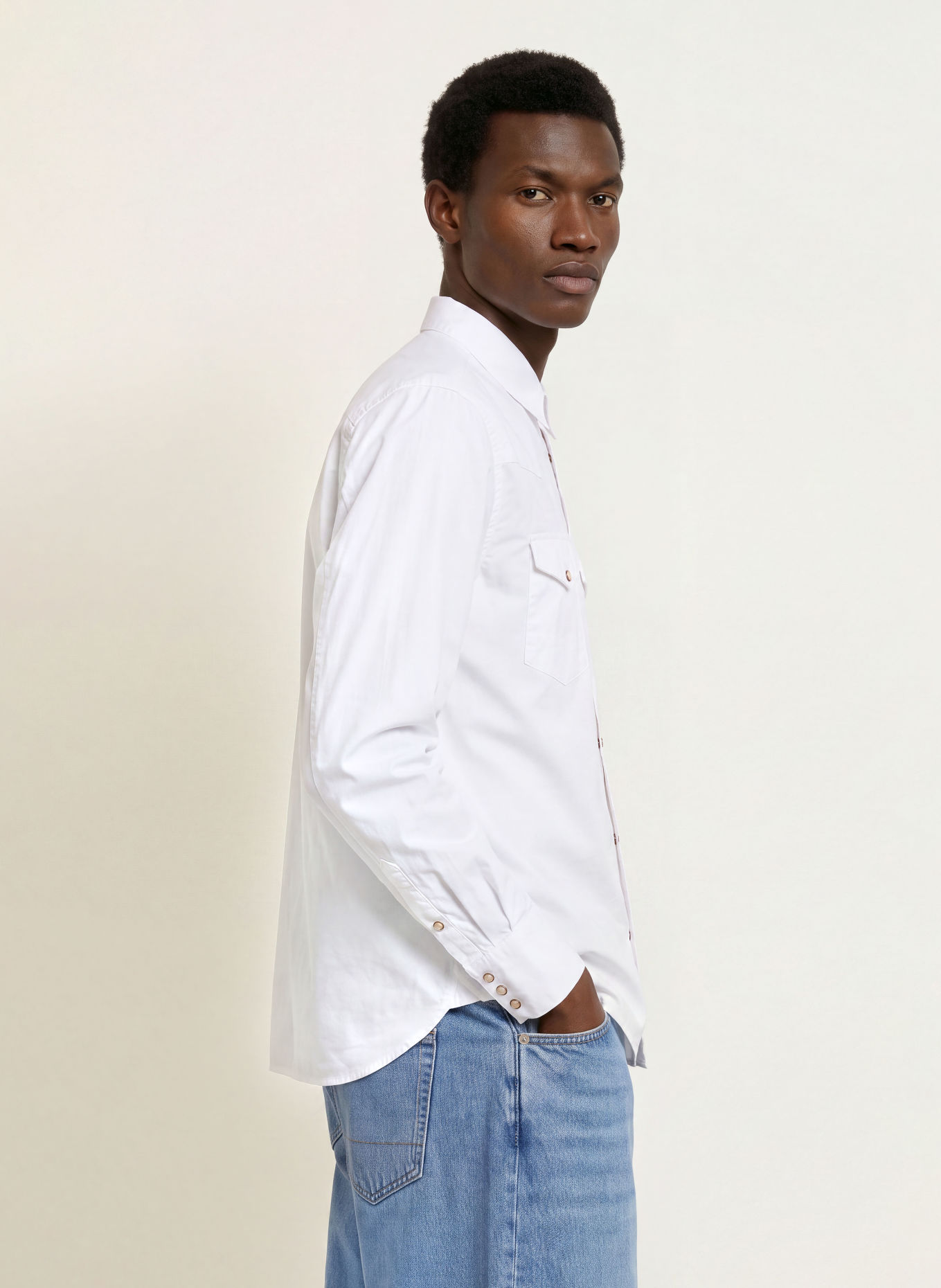 ALLSAINTS KENIL Comfort Fit Shirt: WHITE