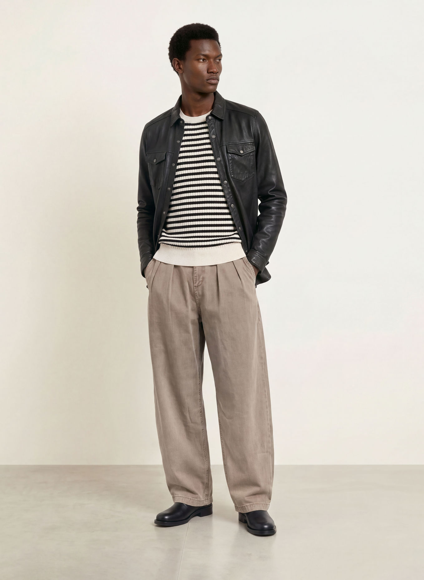ALLSAINTS Pullover ARLO: SCHWARZ / ECRU