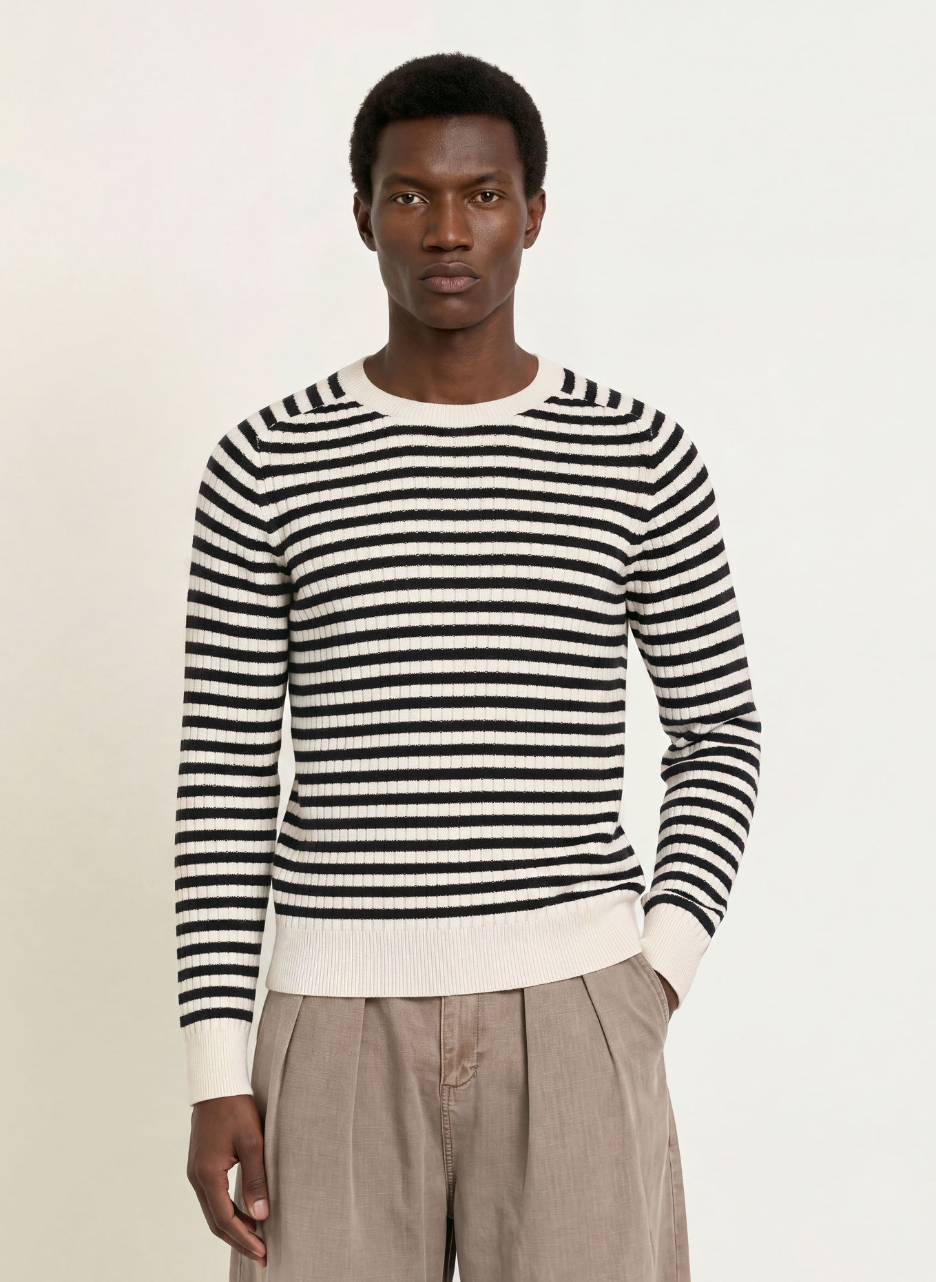 ALLSAINTS Pullover ARLO: SCHWARZ / ECRU
