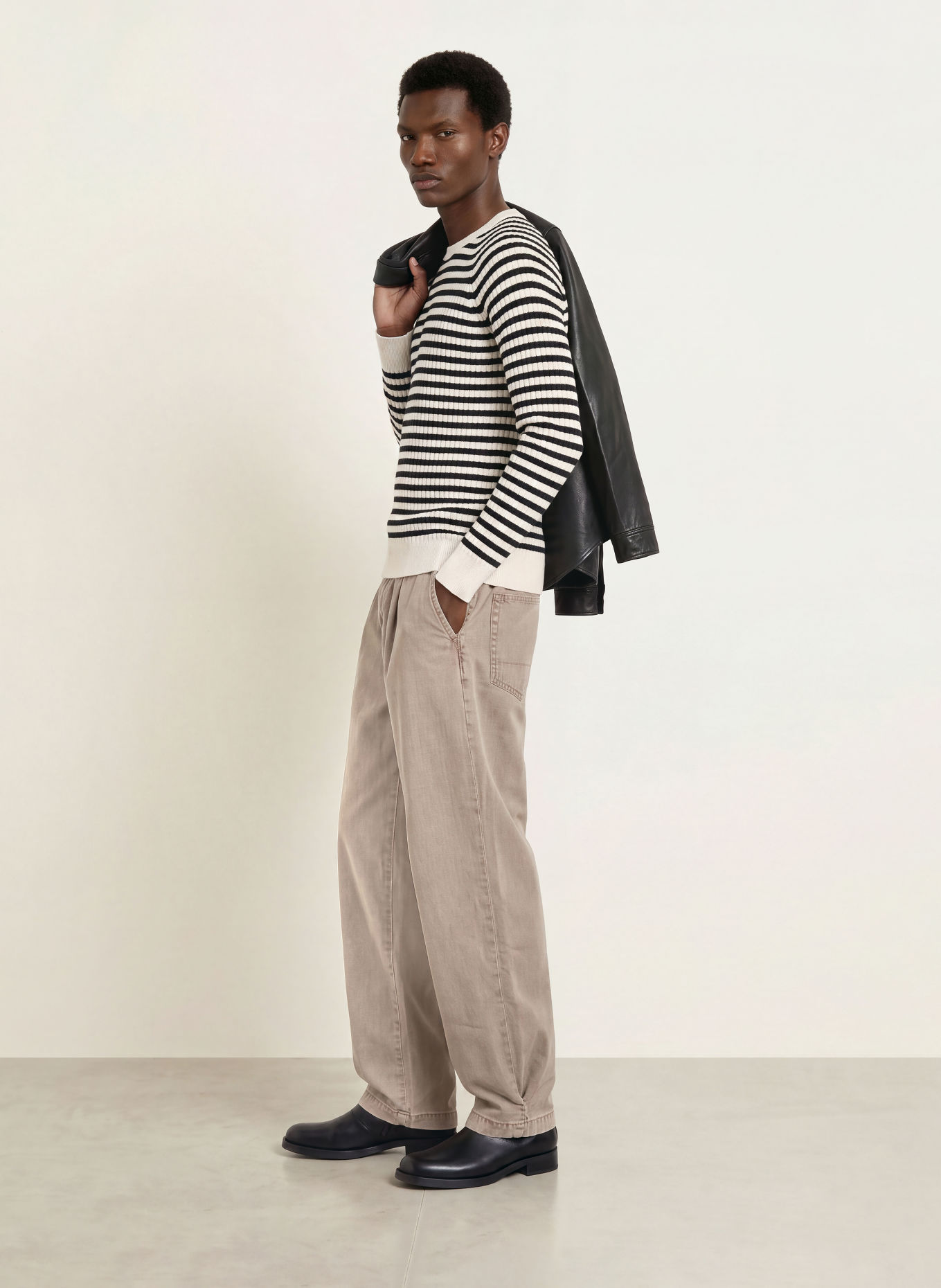 ALLSAINTS Pullover ARLO: SCHWARZ / ECRU