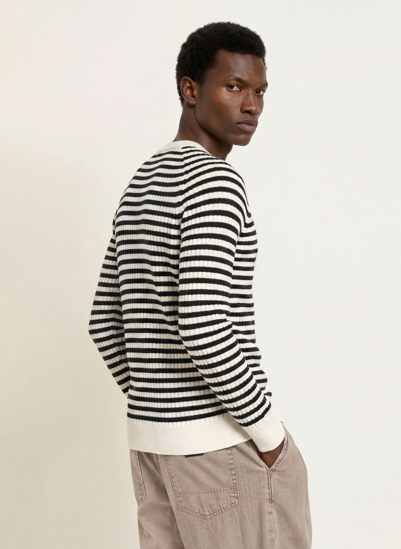 ALLSAINTS Pullover ARLO: SCHWARZ / ECRU