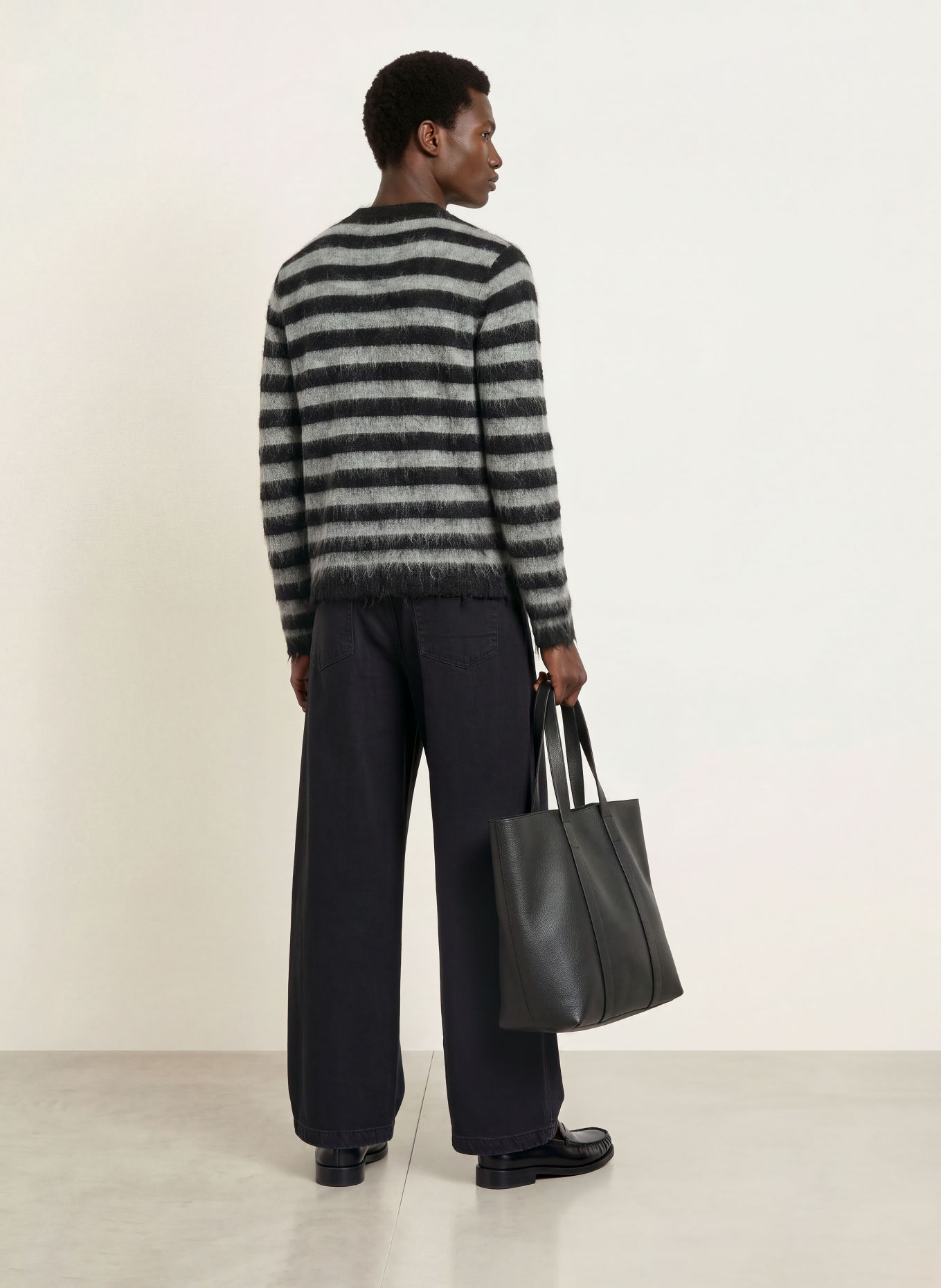 ALLSAINTS Pullover HARRY mit Mohair: GRAU / SCHWARZ