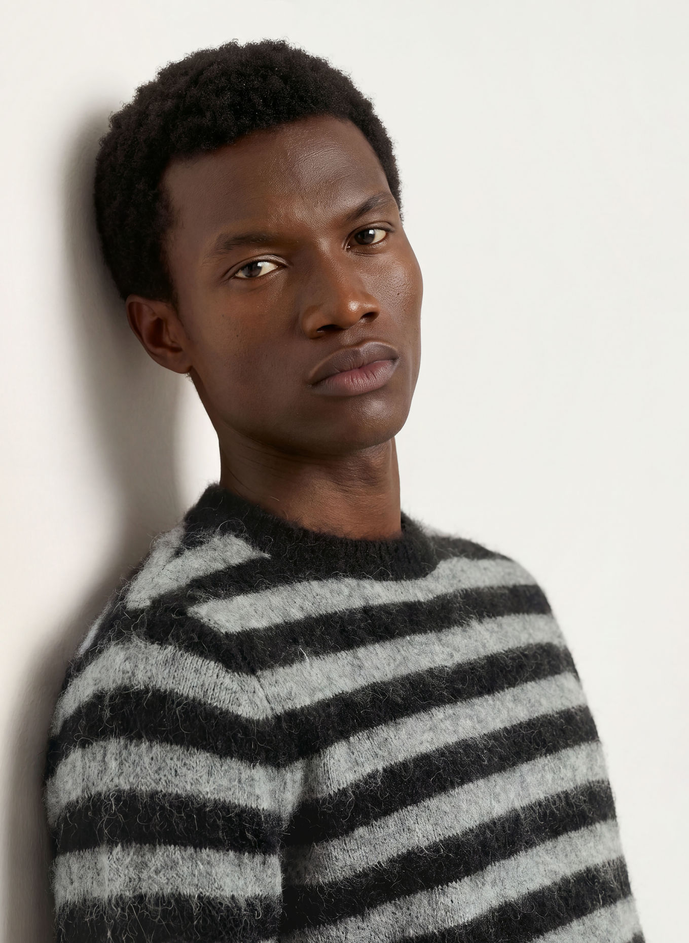 ALLSAINTS Pullover HARRY mit Mohair: GRAU / SCHWARZ