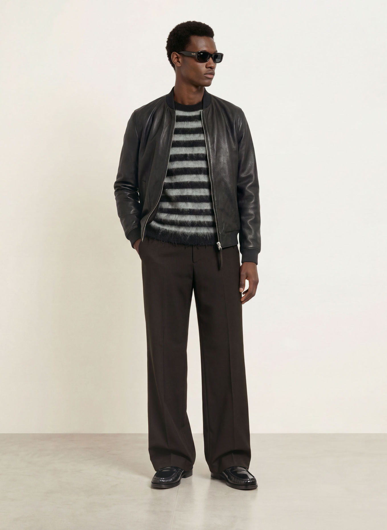 ALLSAINTS YORK Tailored Fit Trousers: BLACK