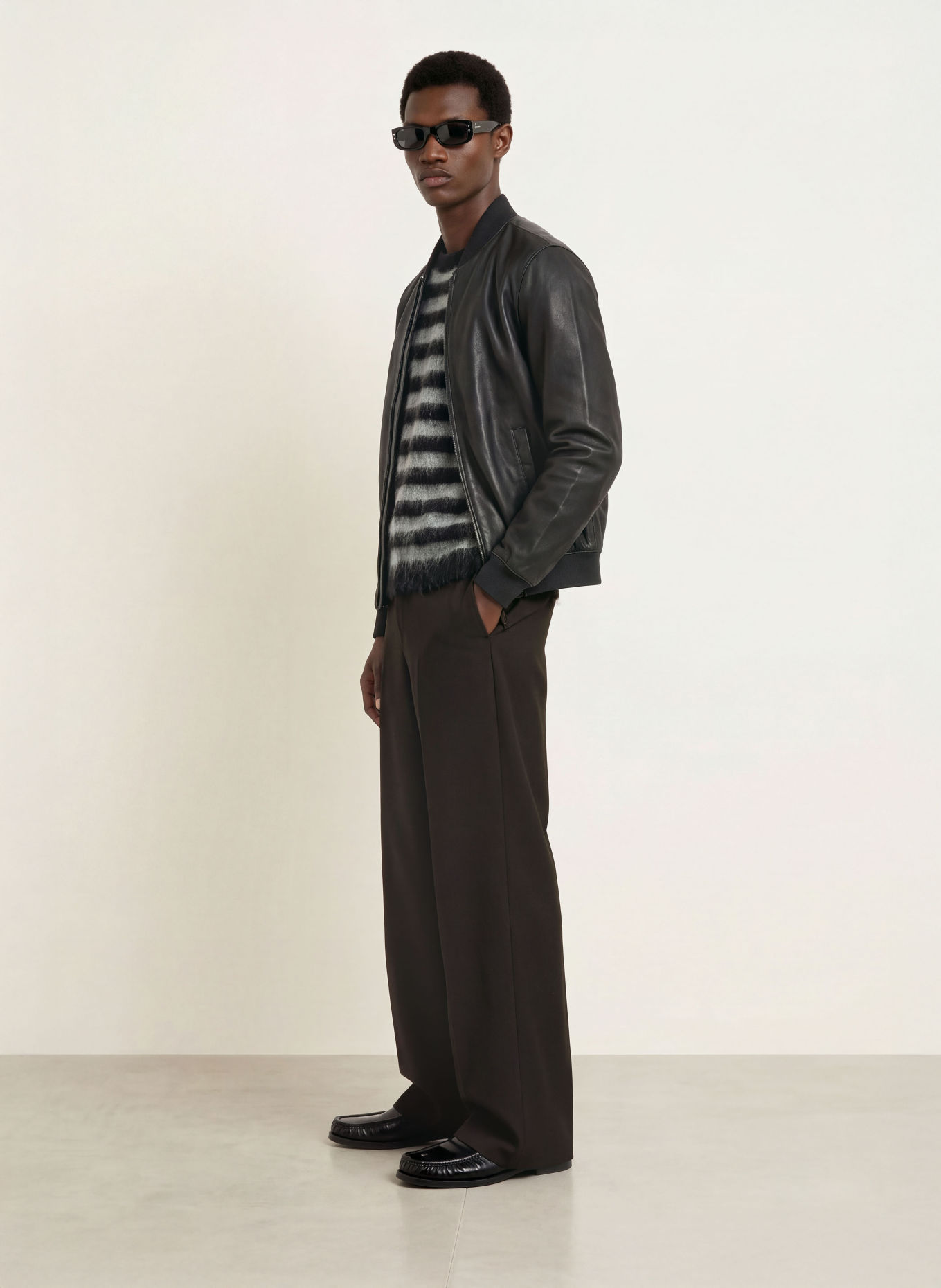ALLSAINTS YORK Tailored Fit Trousers: BLACK
