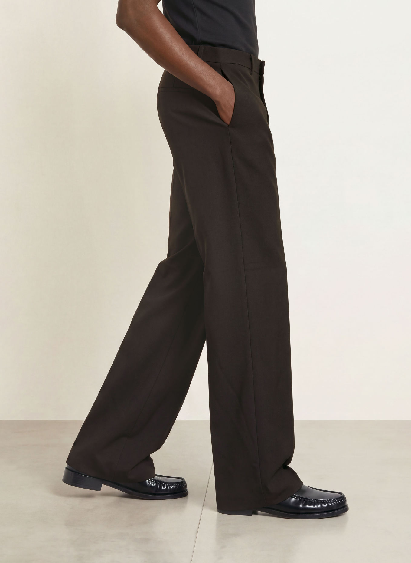 ALLSAINTS YORK Tailored Fit Trousers: BLACK
