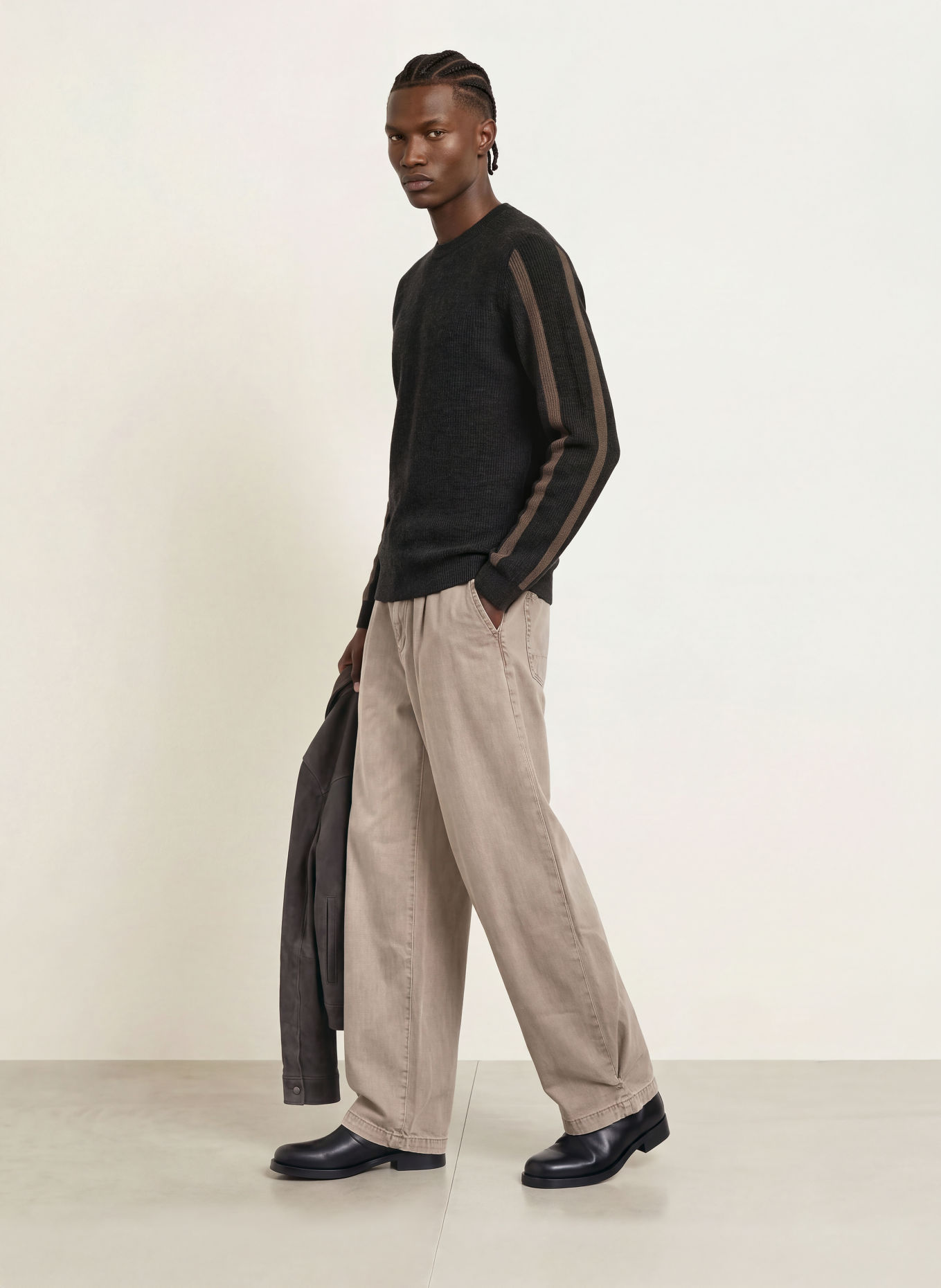 ALLSAINTS Pullover HAWKE: DUNKELGRAU / TAUPE
