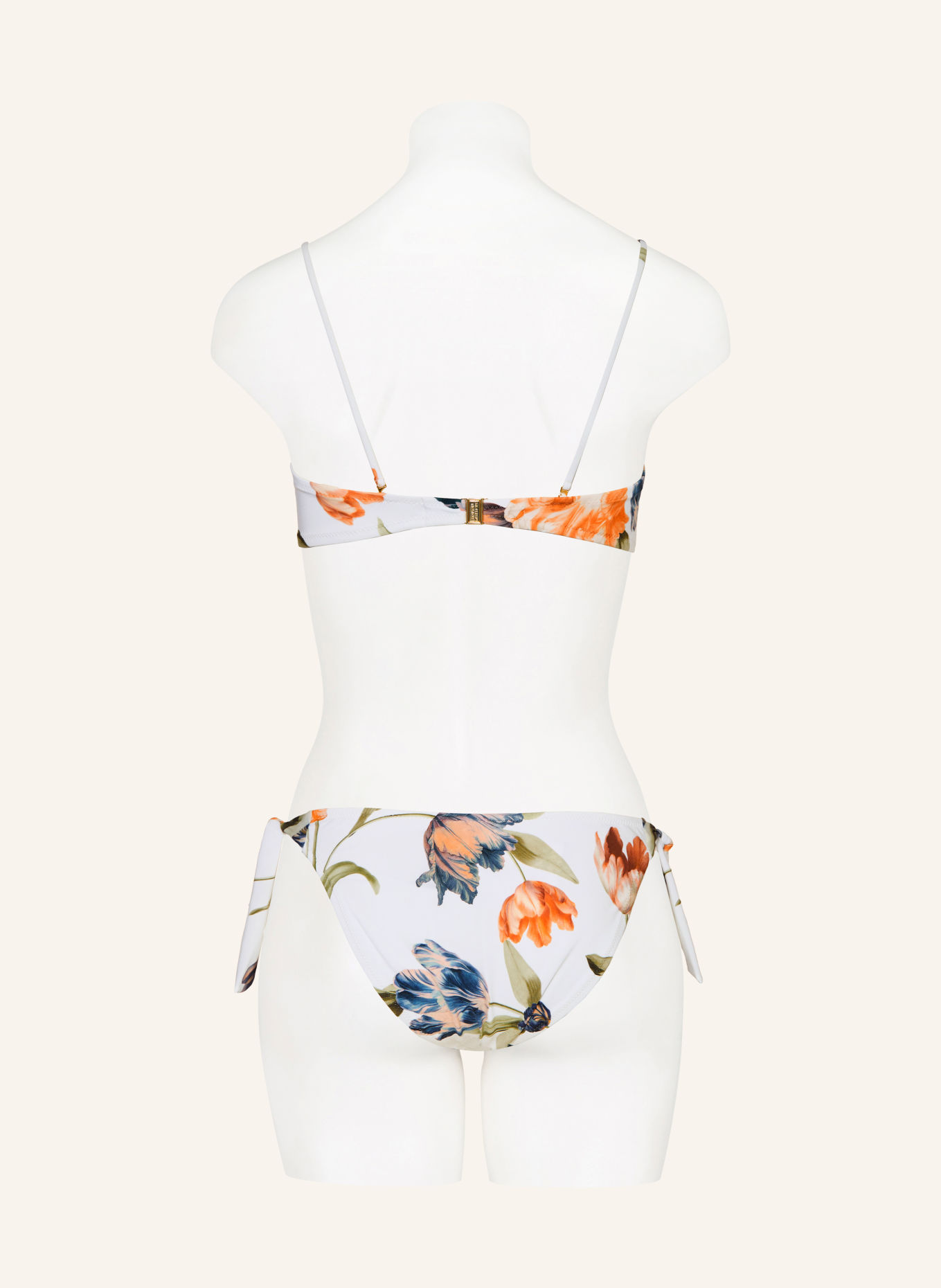 MARYAN MEHLHORN Bandeau-Bikini-Top TULIPE: WEISS / DUNKELORANGE / DUNKELBLAU