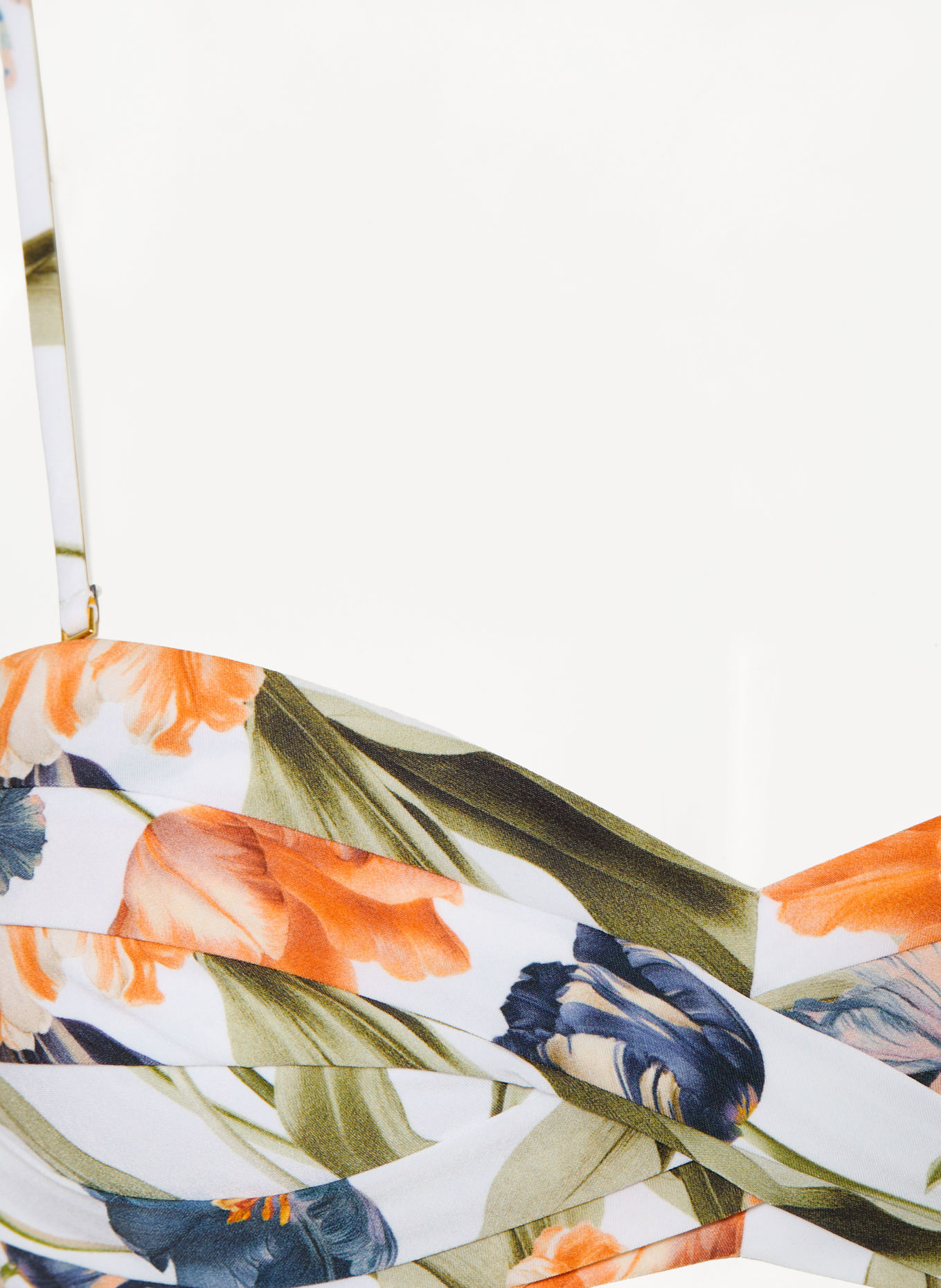 MARYAN MEHLHORN Bandeau-Bikini-Top TULIPE: WEISS / DUNKELORANGE / DUNKELBLAU