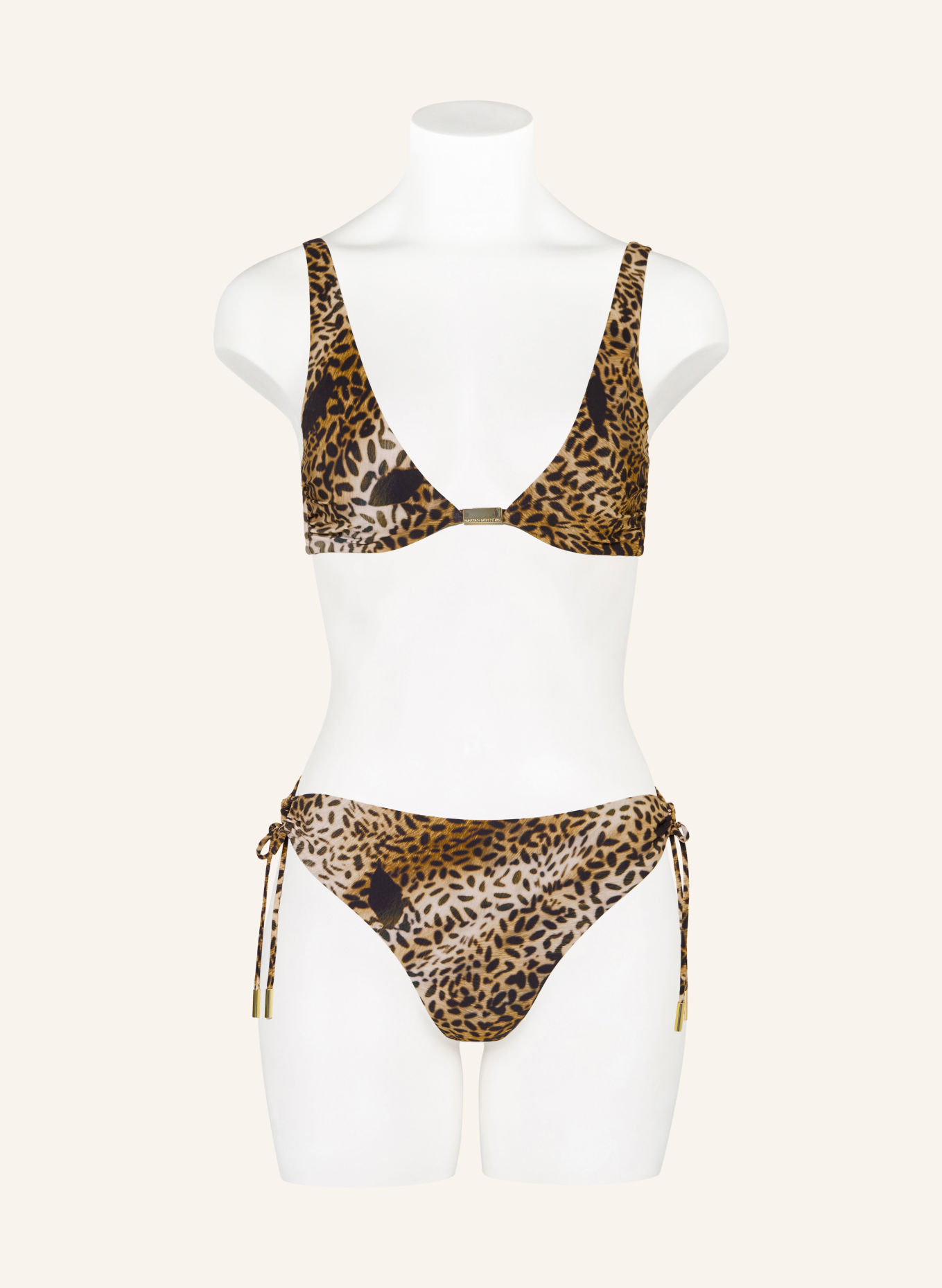 MARYAN MEHLHORN Bügel-Bikini-Top SAVAGE: SCHWARZ / HELLBRAUN / BRAUN