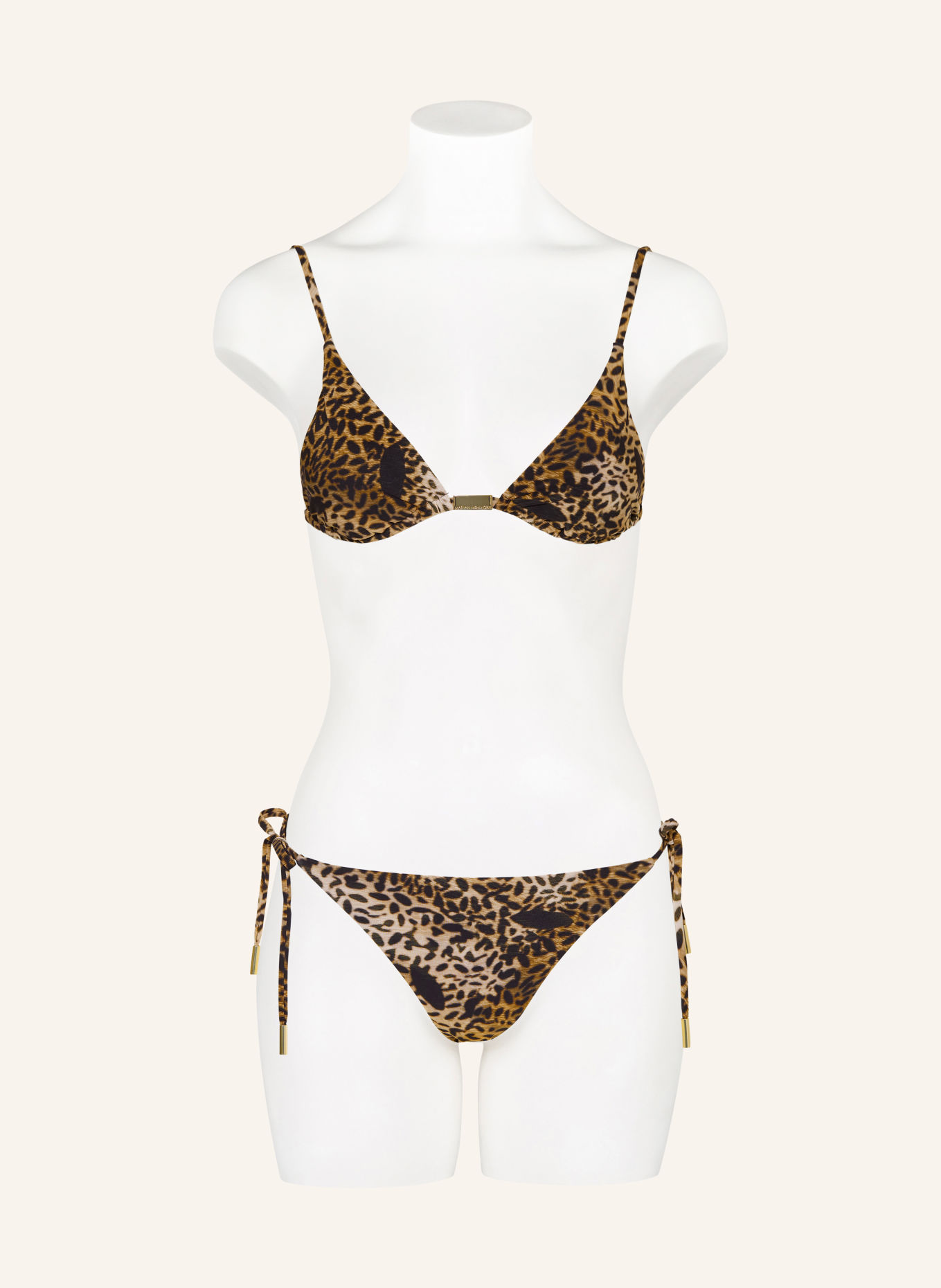 MARYAN MEHLHORN Triangel-Bikini-Hose SAVAGE: SCHWARZ / HELLBRAUN / BRAUN