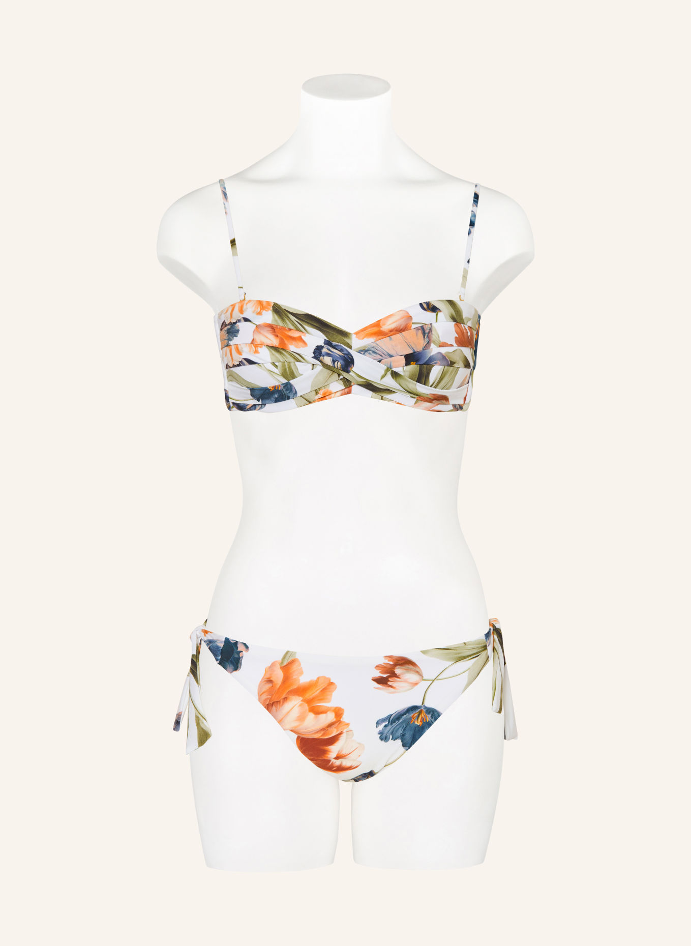 MARYAN MEHLHORN Basic-Bikini-Hose TULIPE: WEISS / DUNKELORANGE / DUNKELBLAU