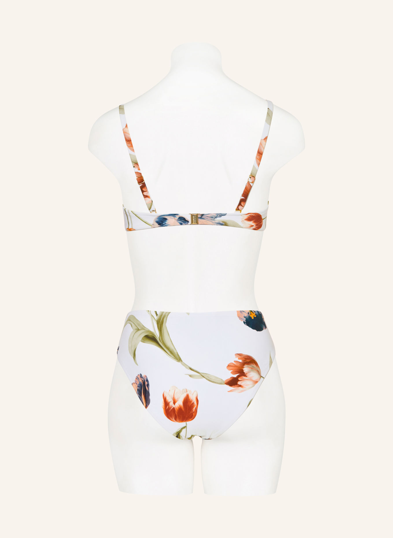 MARYAN MEHLHORN Basic-Bikini-Hose TULIPE: WEISS / DUNKELORANGE / DUNKELBLAU