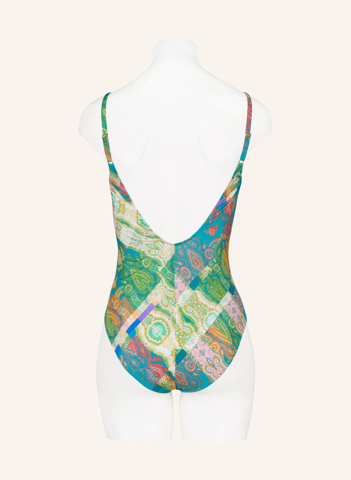 MARYAN MEHLHORN Bügel-Badeanzug JACQUARD: BLAU / ROSA / GRÜN