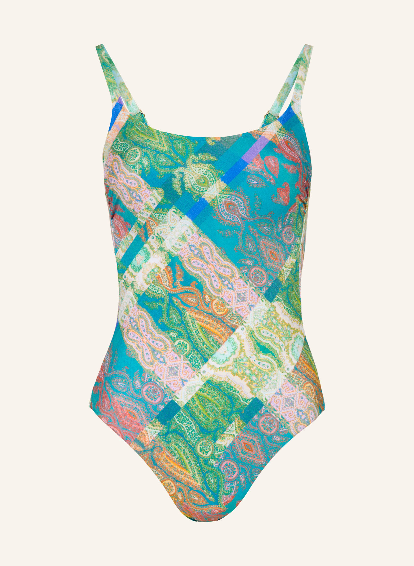 MARYAN MEHLHORN Badeanzug JACQUARD: BLAU / ROSA / GRÜN