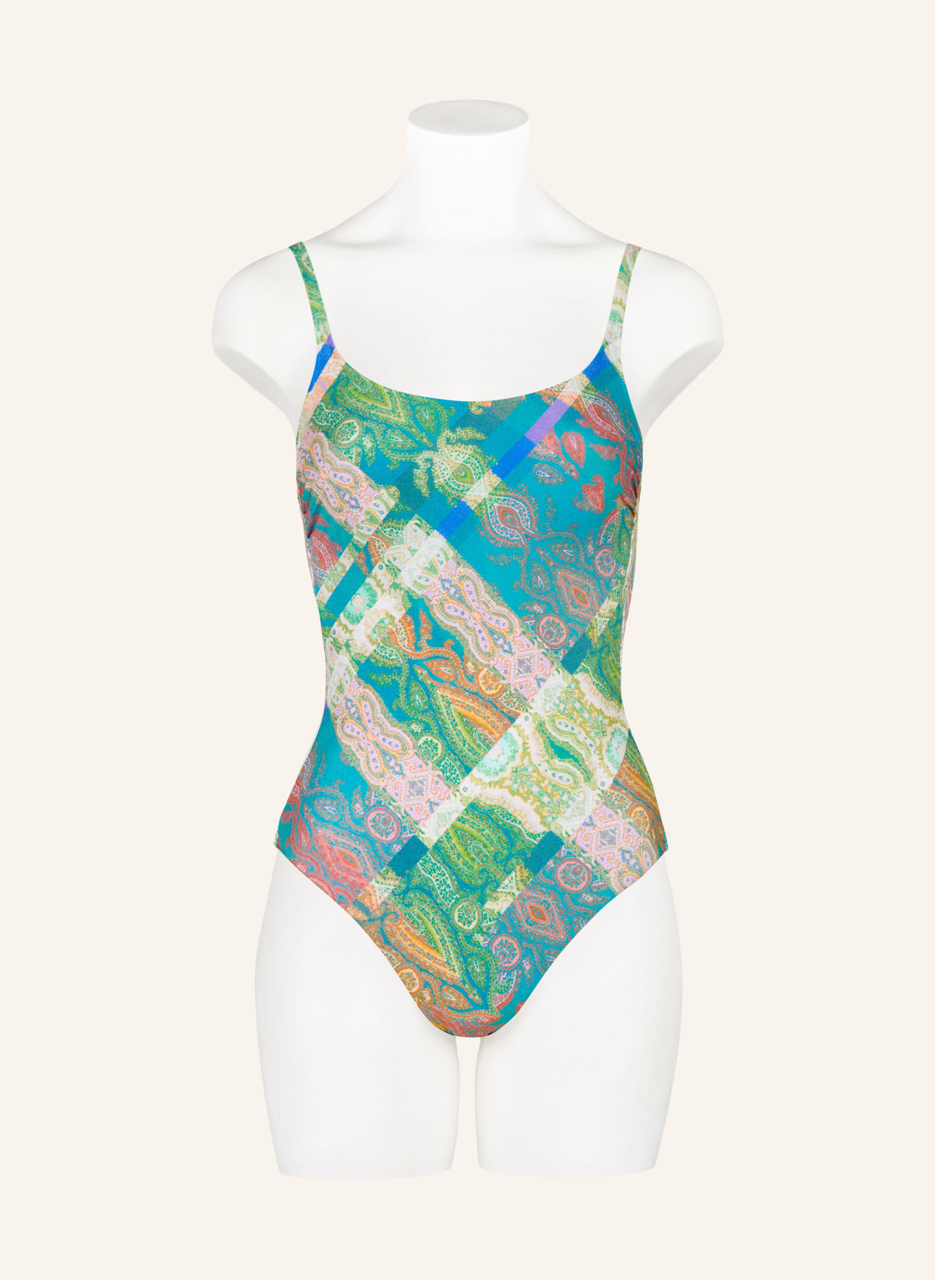 MARYAN MEHLHORN Badeanzug JACQUARD: BLAU / ROSA / GRÜN