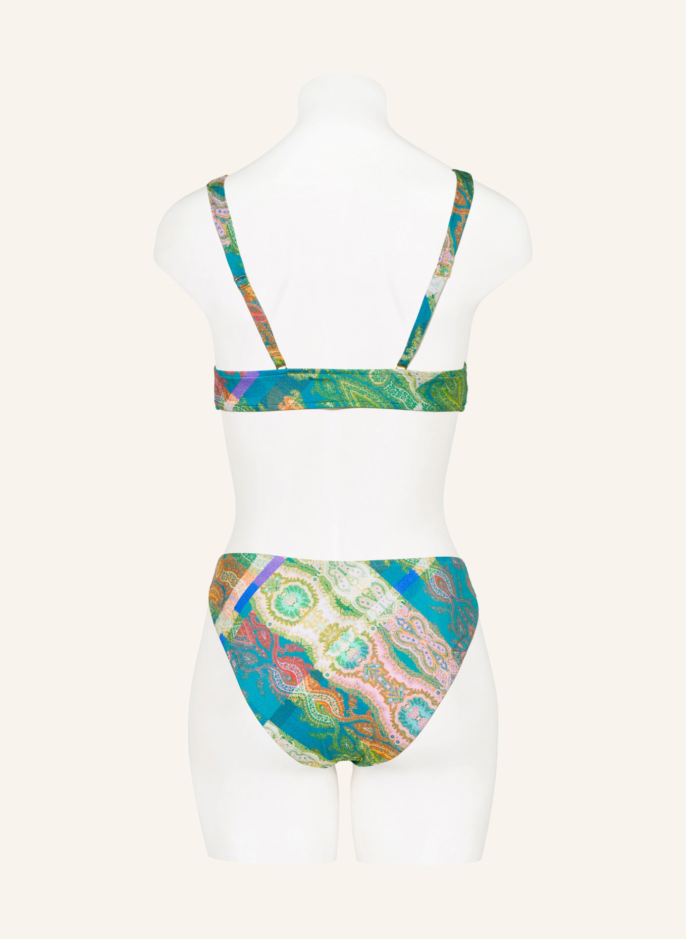 MARYAN MEHLHORN Basic-Bikini-Hose JACQUARD: BLAU / ROT / GRÜN