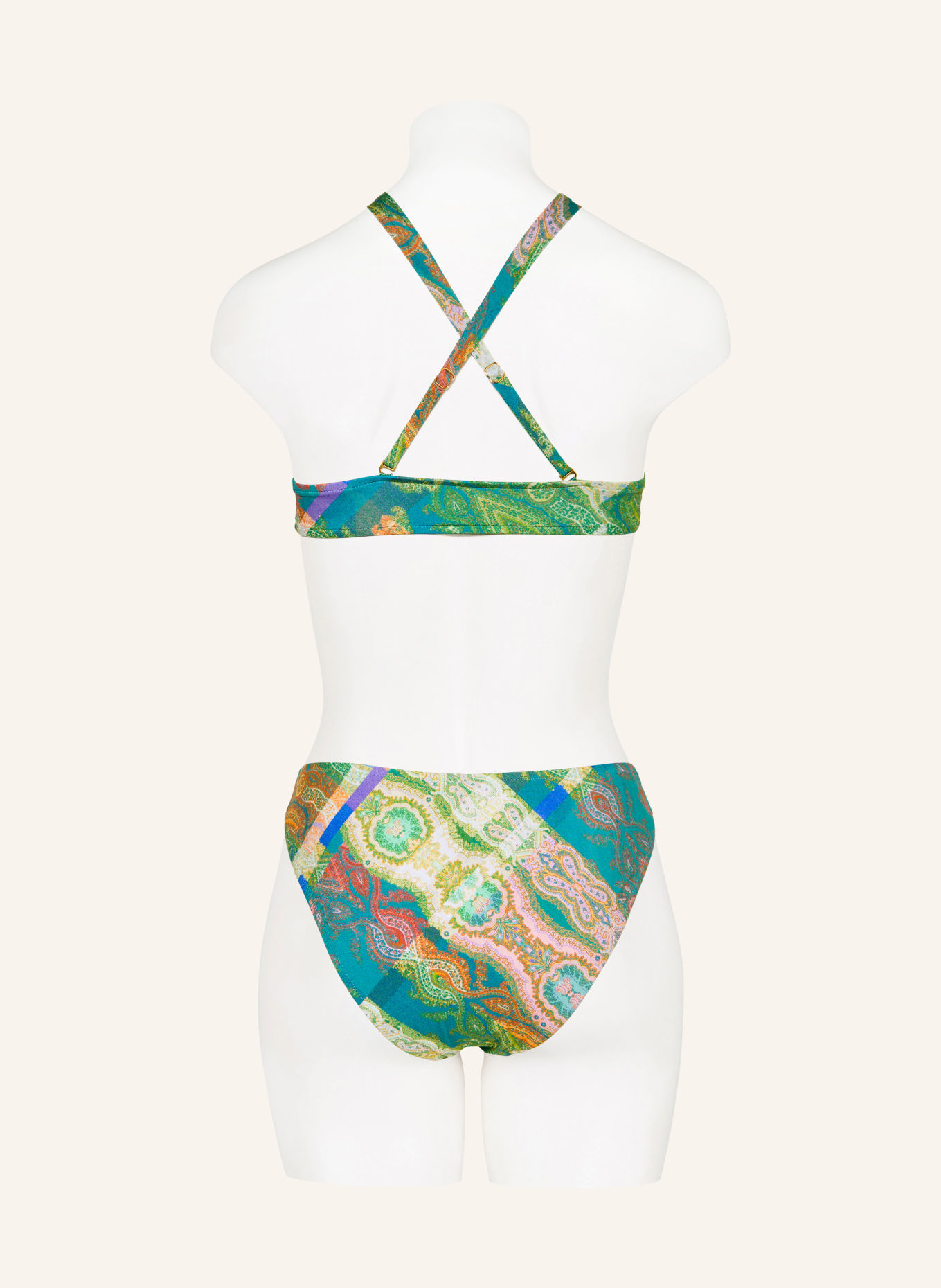 MARYAN MEHLHORN Bralette-Bikini-Top JACQUARD: BLAU / ROSA / GRÜN