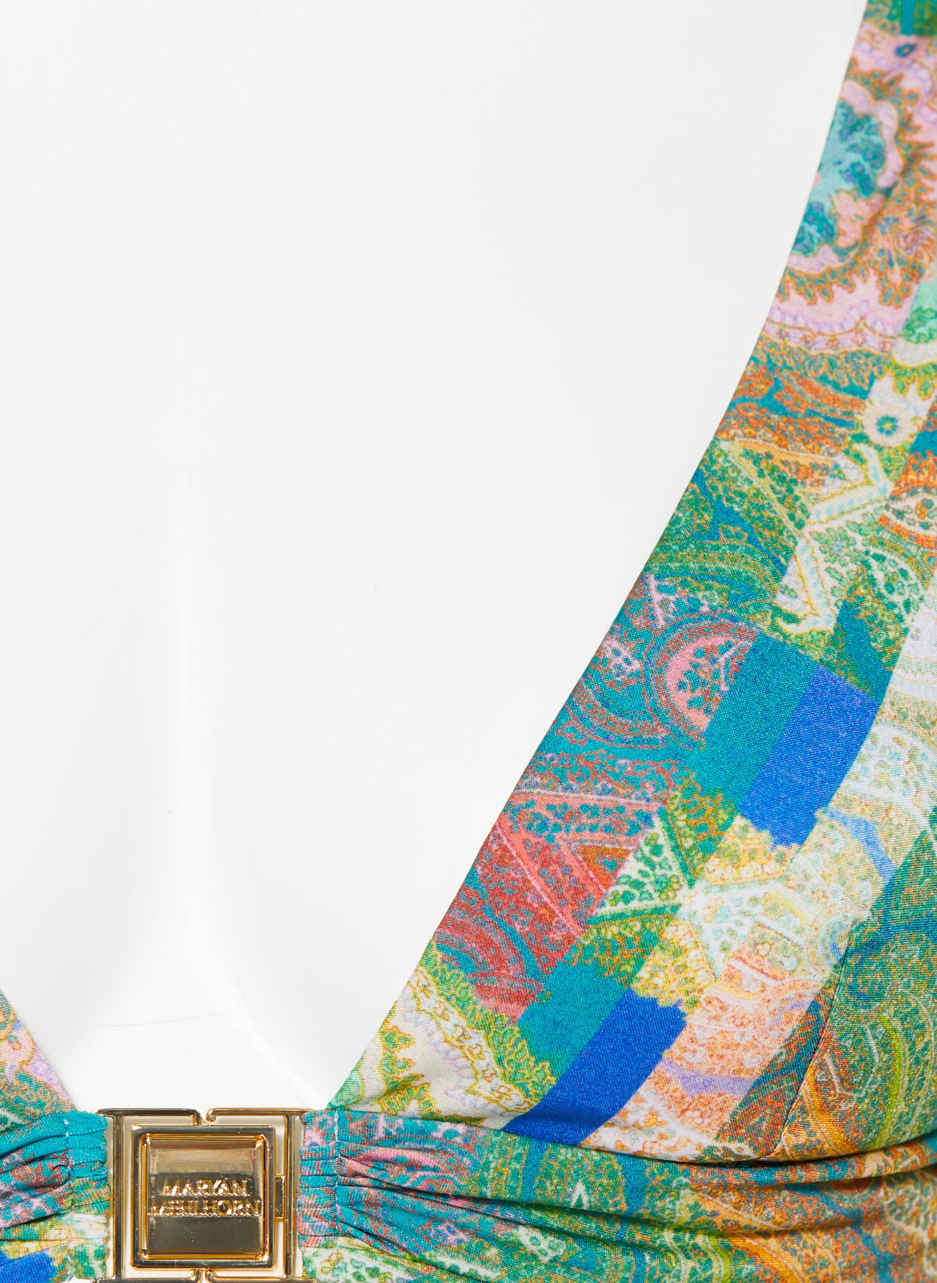 MARYAN MEHLHORN Bralette-Bikini-Top JACQUARD: BLAU / ROSA / GRÜN