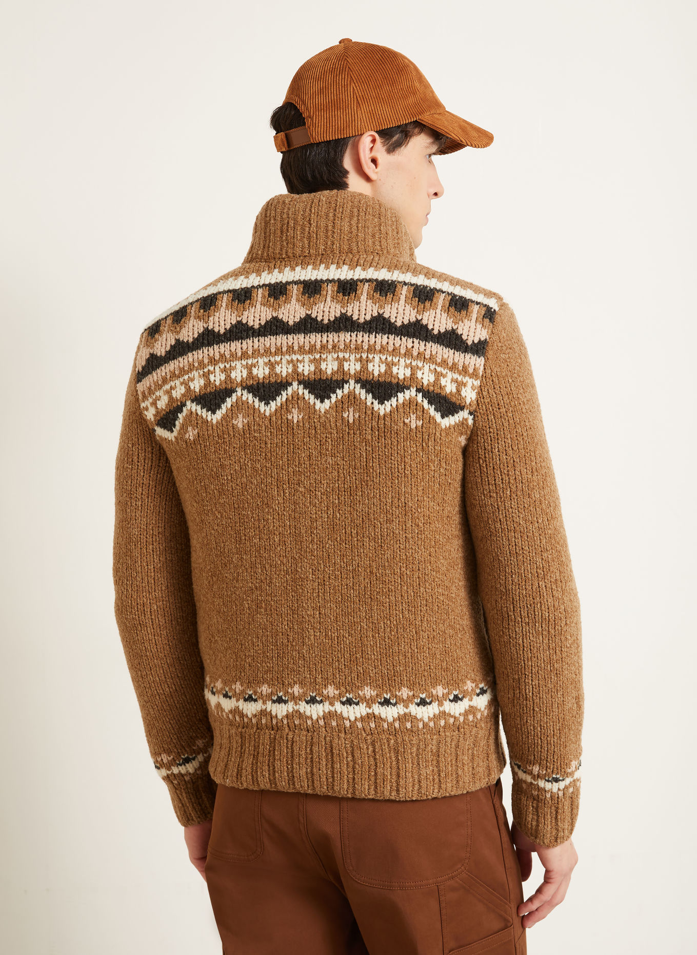MONCLER Daunenjacke: BRAUN / CREME / DUNKELGRAU