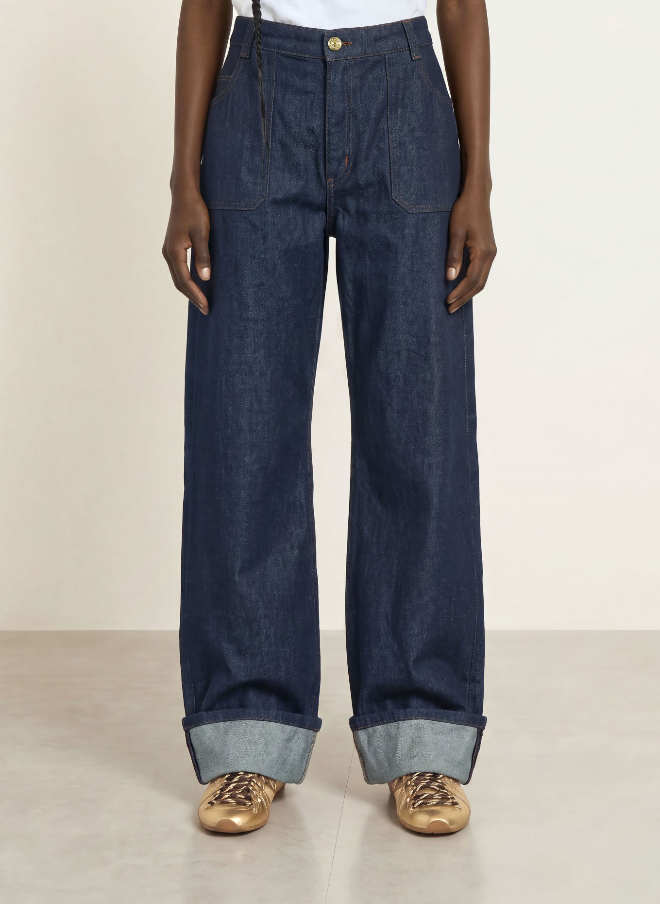 CLAUDIE PIERLOT Jeansy wide leg: J007 BRUT DENIM