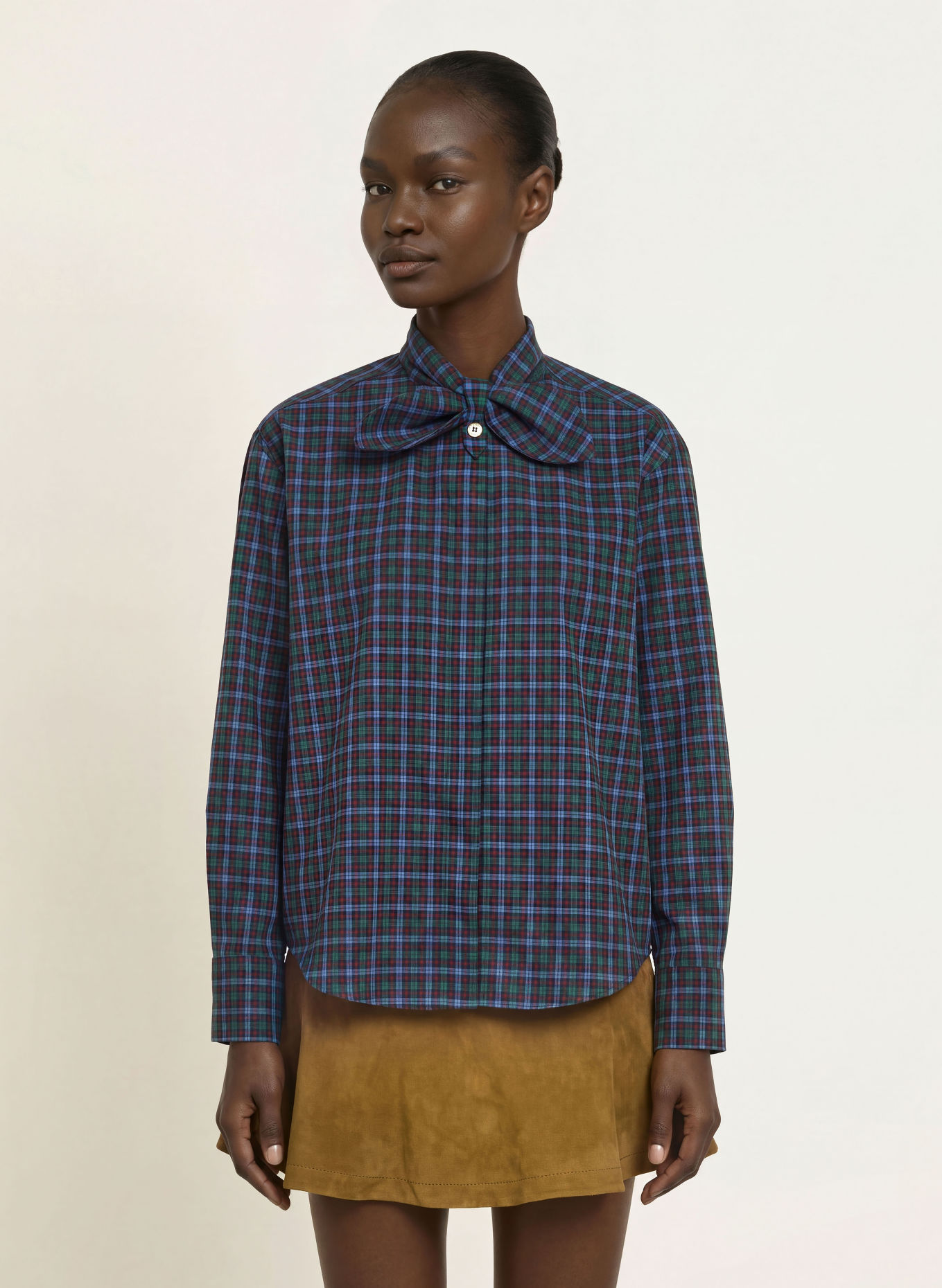 CLAUDIE PIERLOT Schluppenbluse: BLAU / ROT / GRÜN