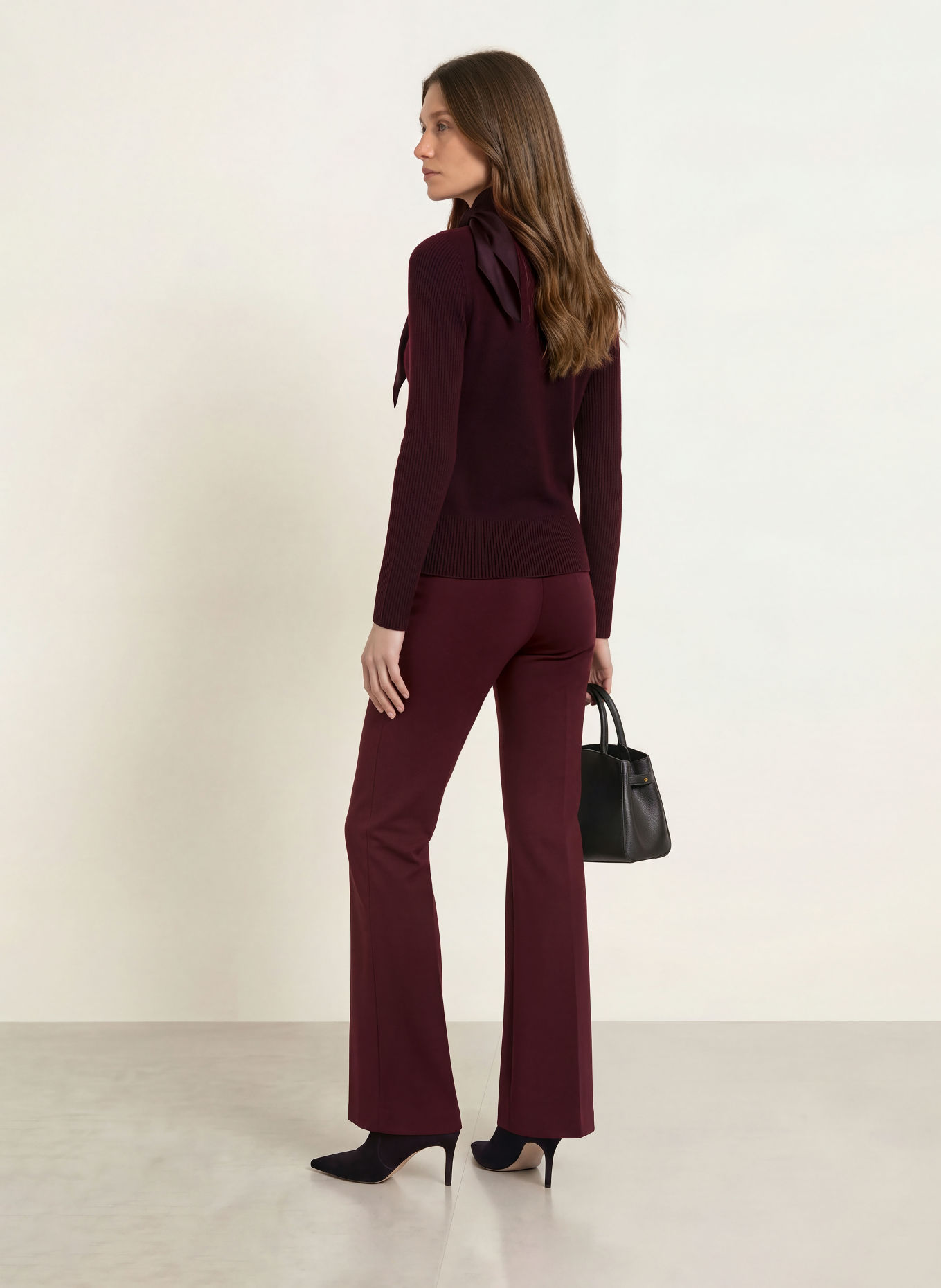 HOBBS AMIRA Sweater with Merino Wool: DARK PURPLE