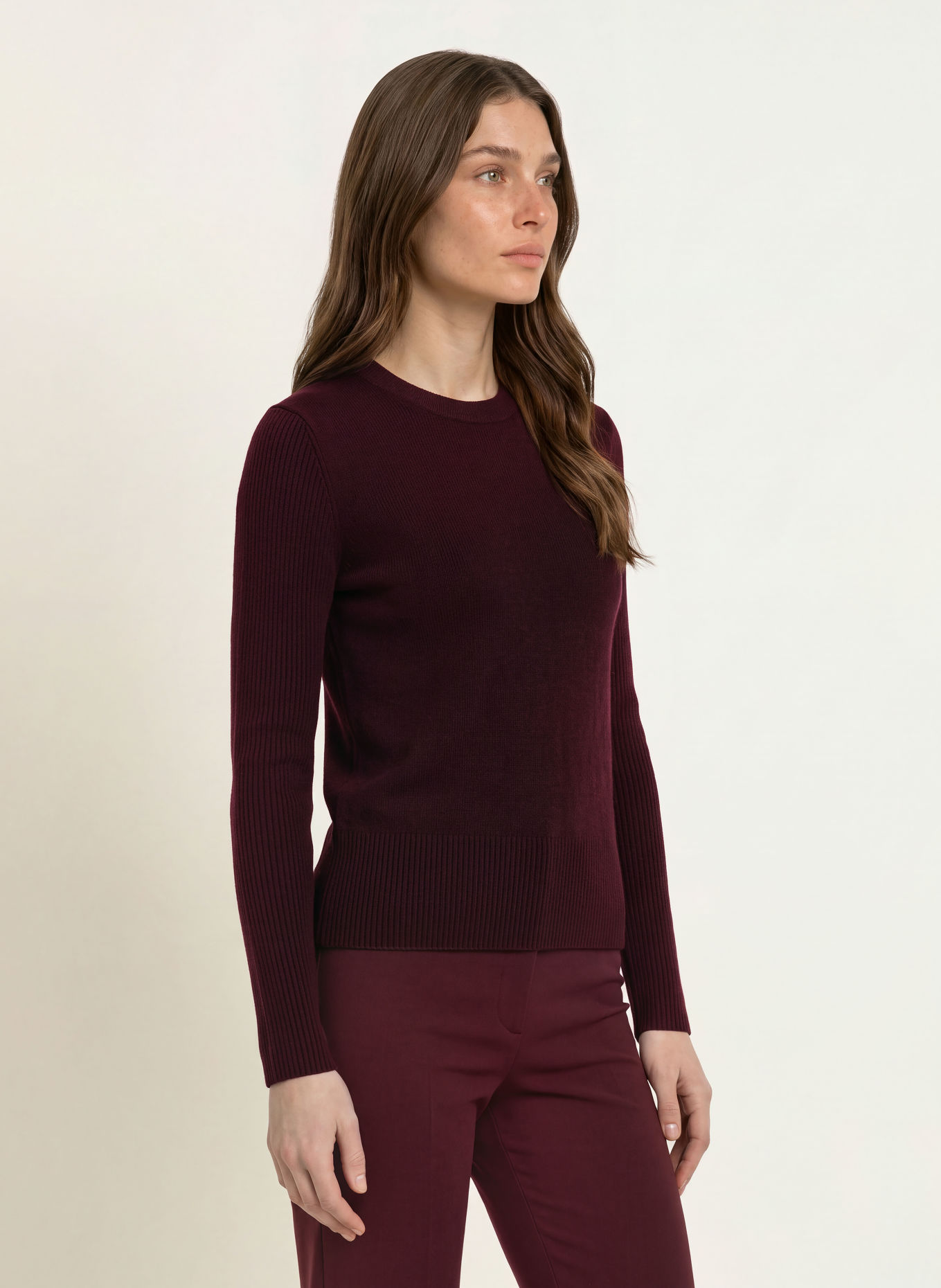 HOBBS AMIRA Sweater with Merino Wool: DARK PURPLE