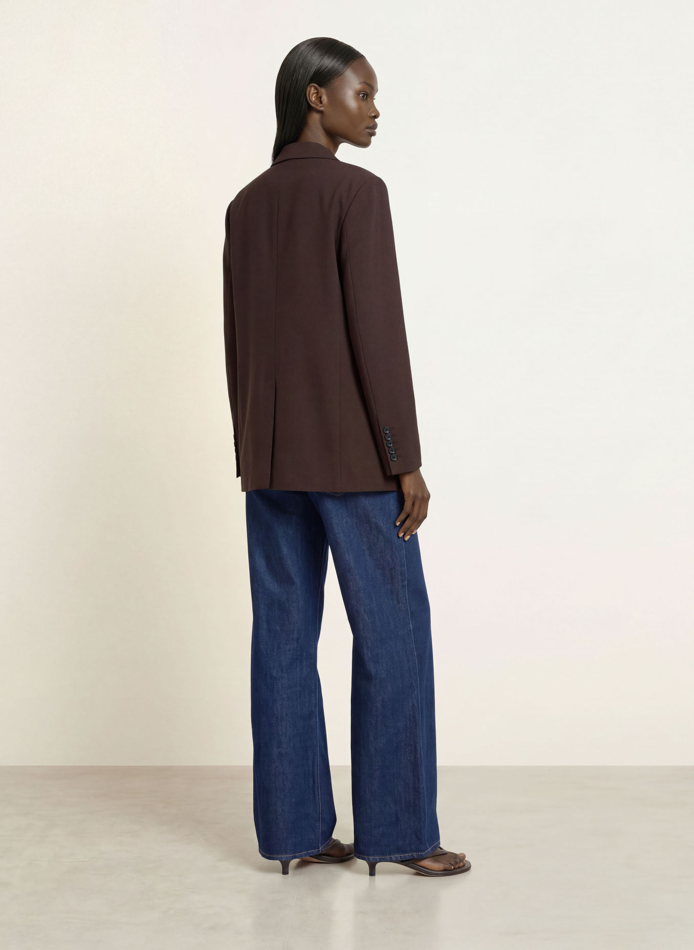 ARKET Lange blazer: MARRON FONCÉ