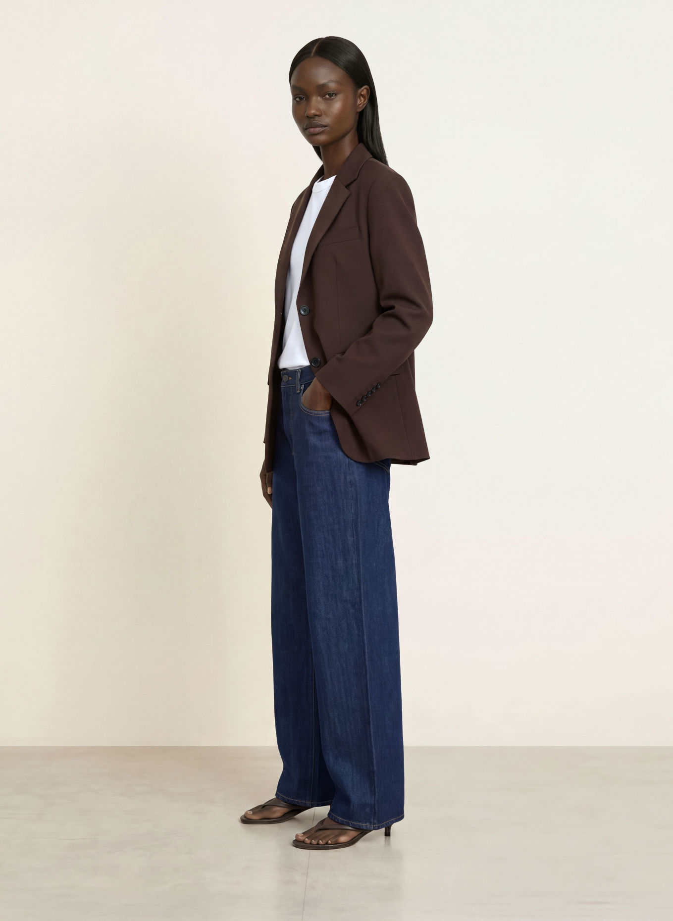 ARKET Lange blazer: MARRON FONCÉ