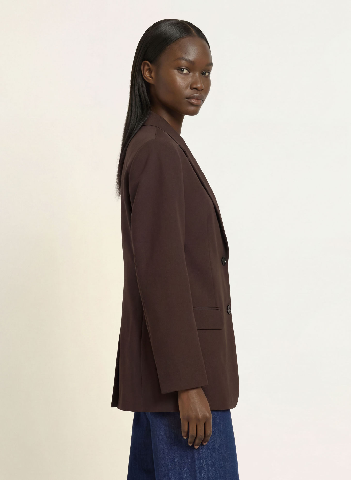 ARKET Lange blazer: MARRON FONCÉ