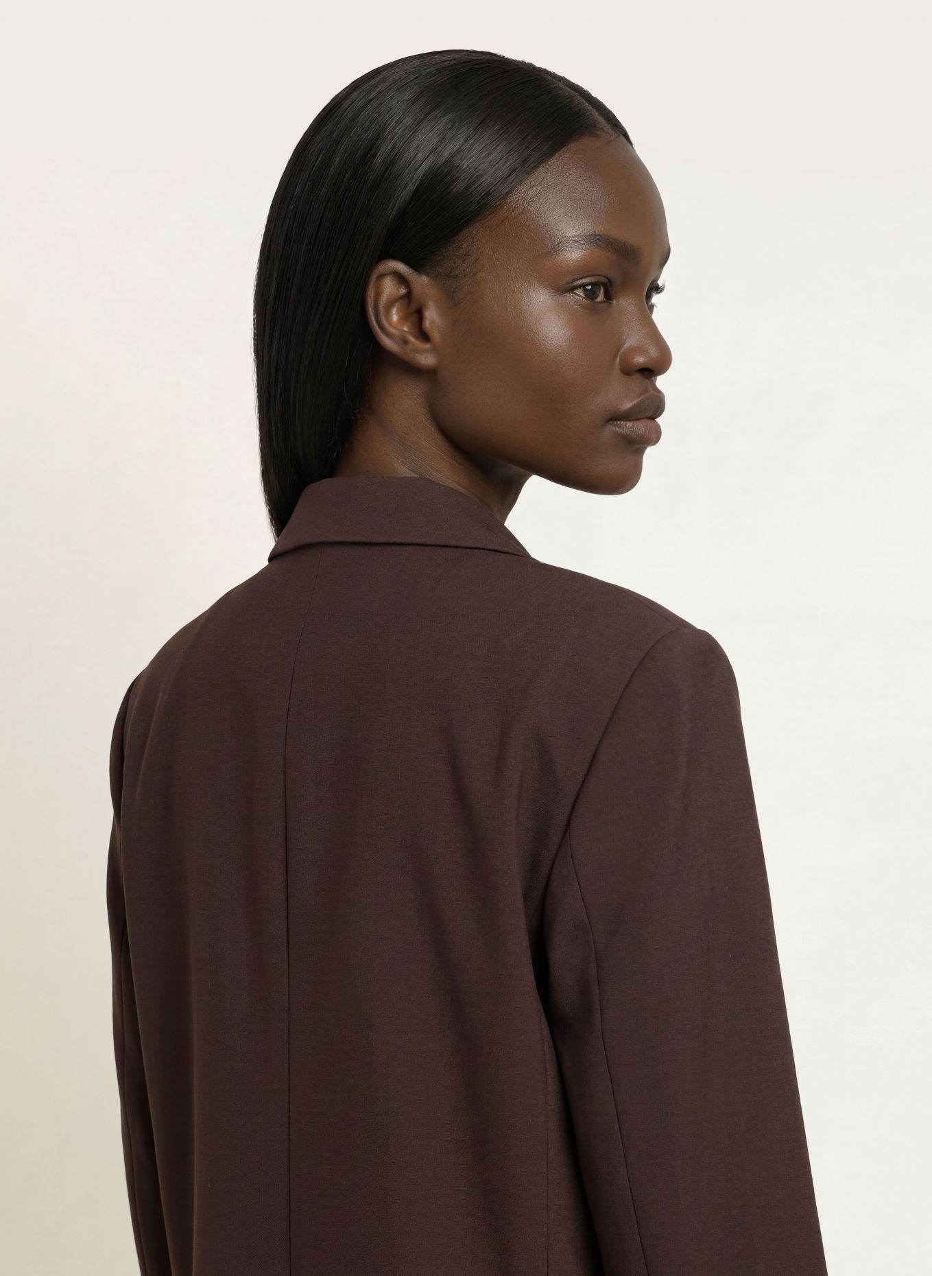 ARKET Lange blazer: MARRON FONCÉ