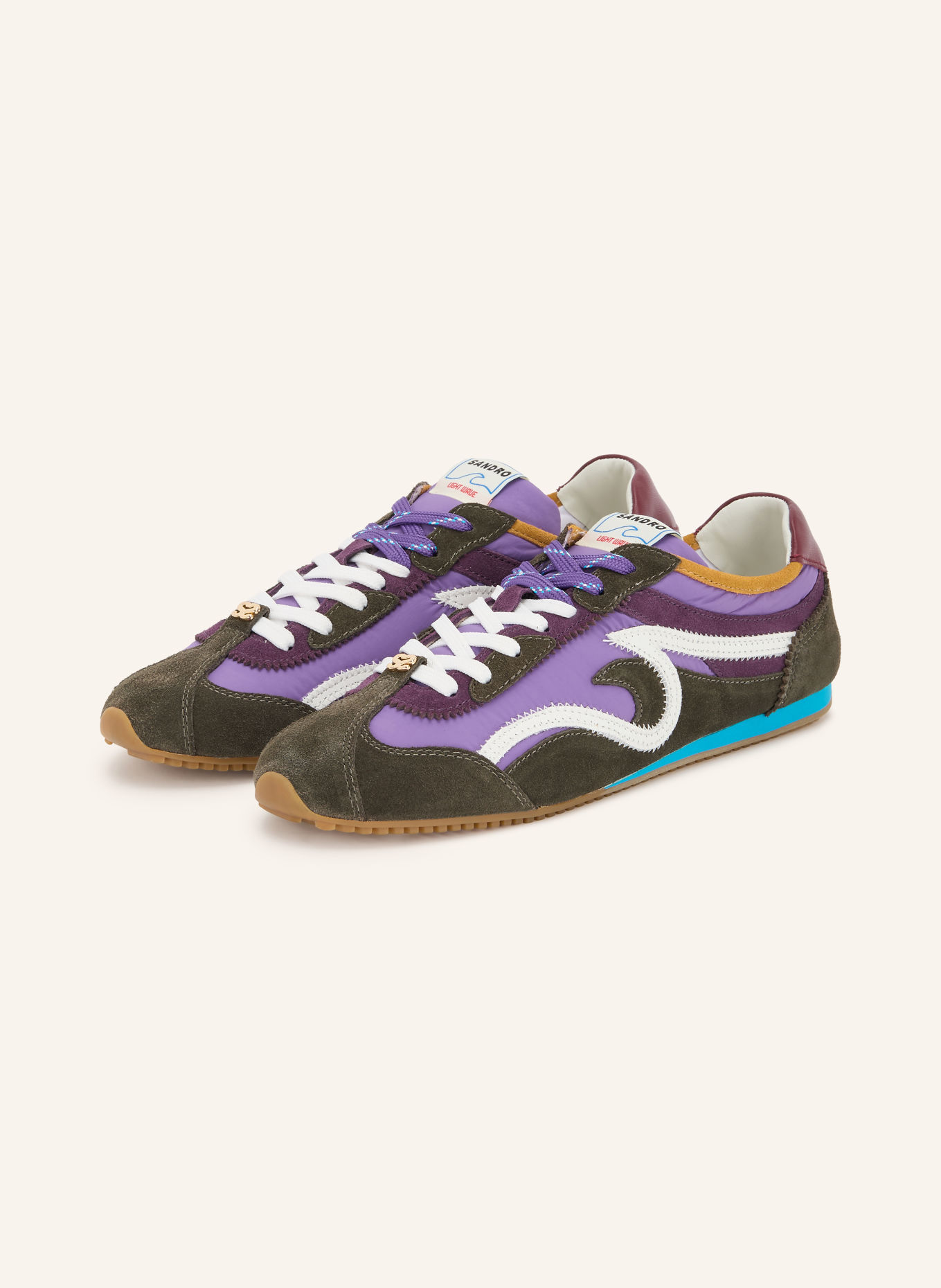 SANDRO Sneaker: LILA / DUNKELLILA / KHAKI