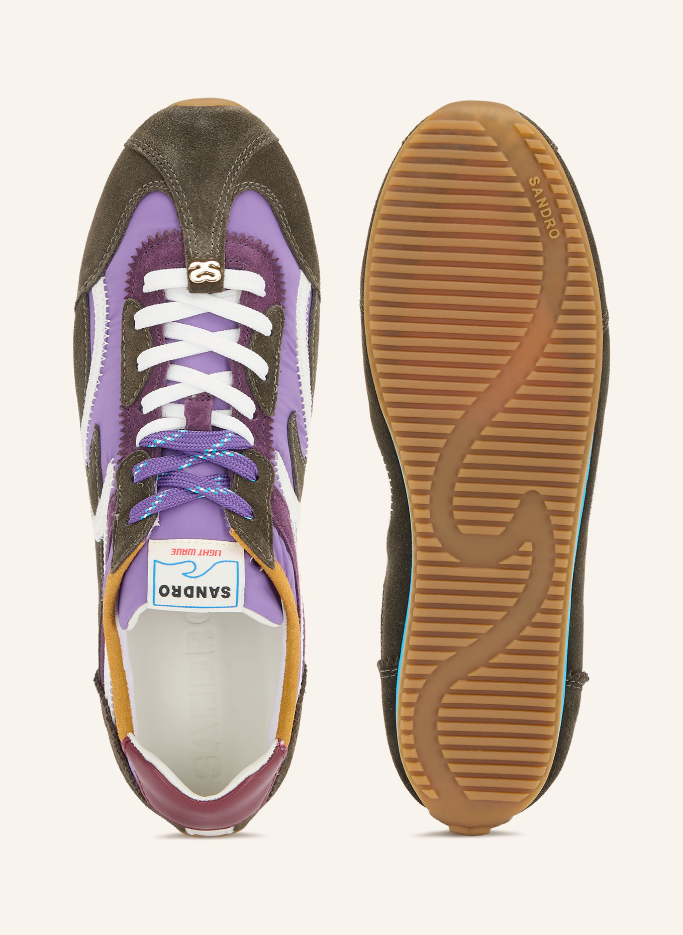 SANDRO Sneaker: LILA / DUNKELLILA / KHAKI