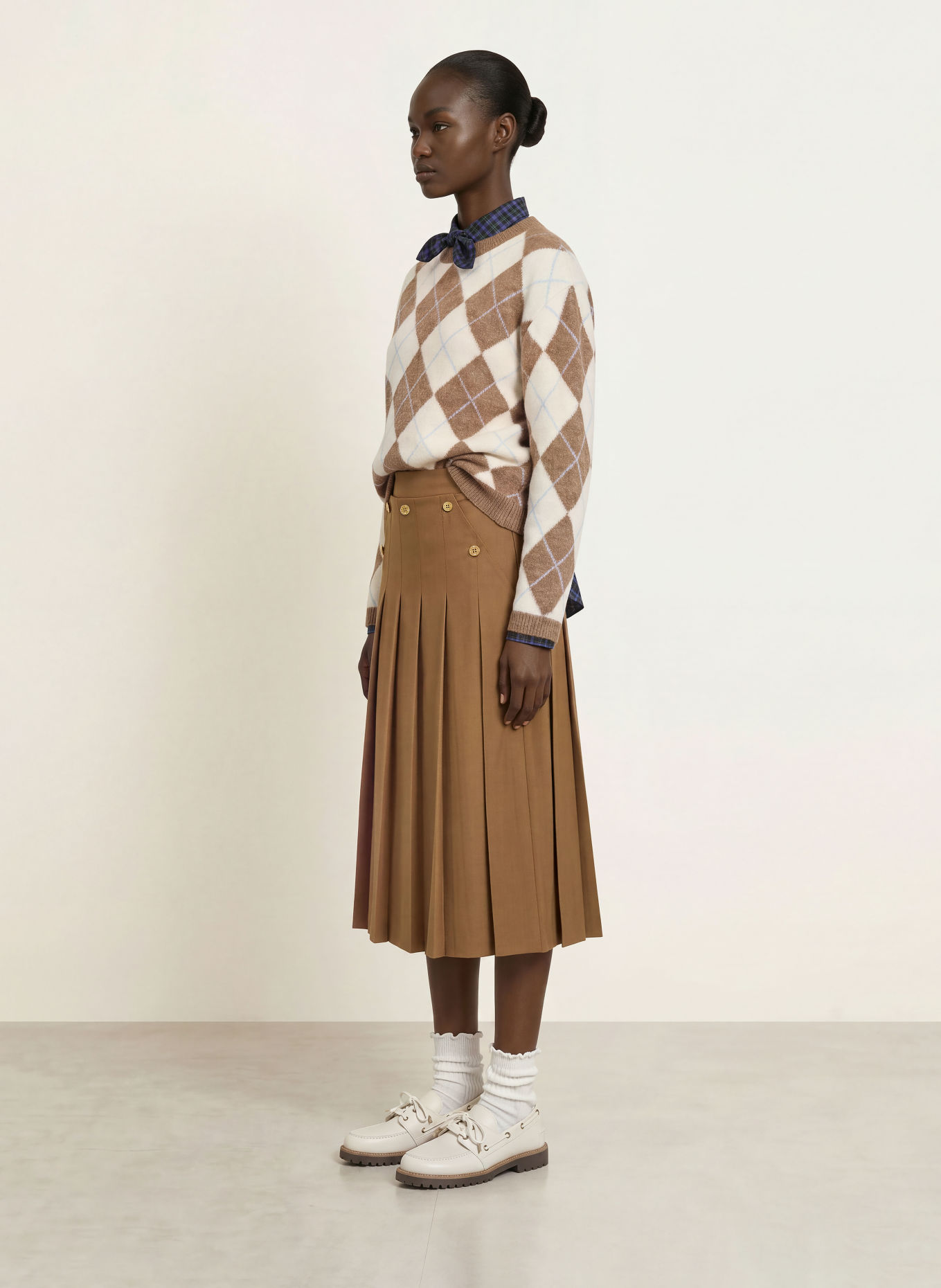 CLAUDIE PIERLOT Plisowana spódnica: CAMELOWY