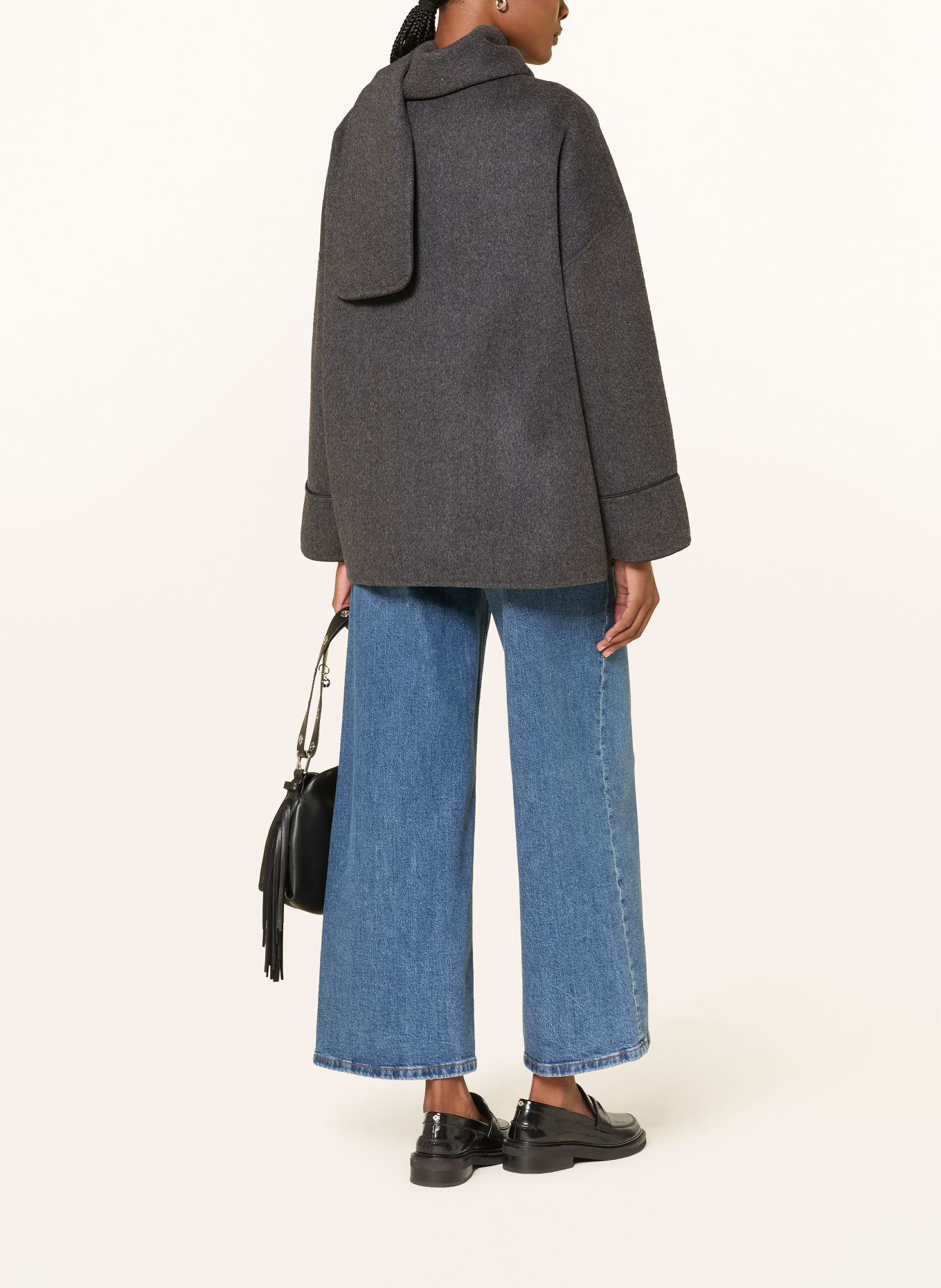 maje Jacke mit abnehmbarem Schal: GRAU