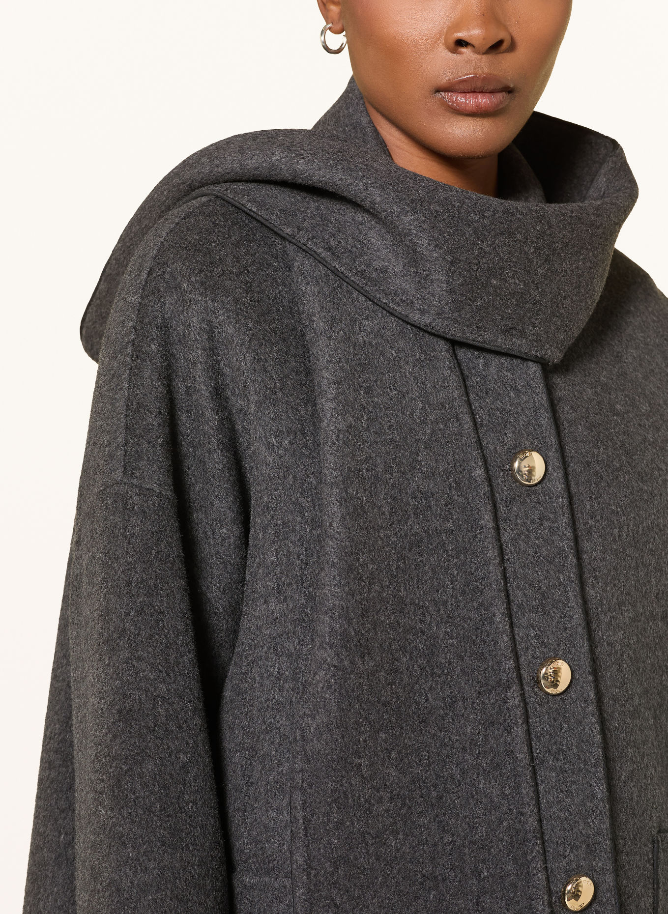 maje Jacke mit abnehmbarem Schal: GRAU