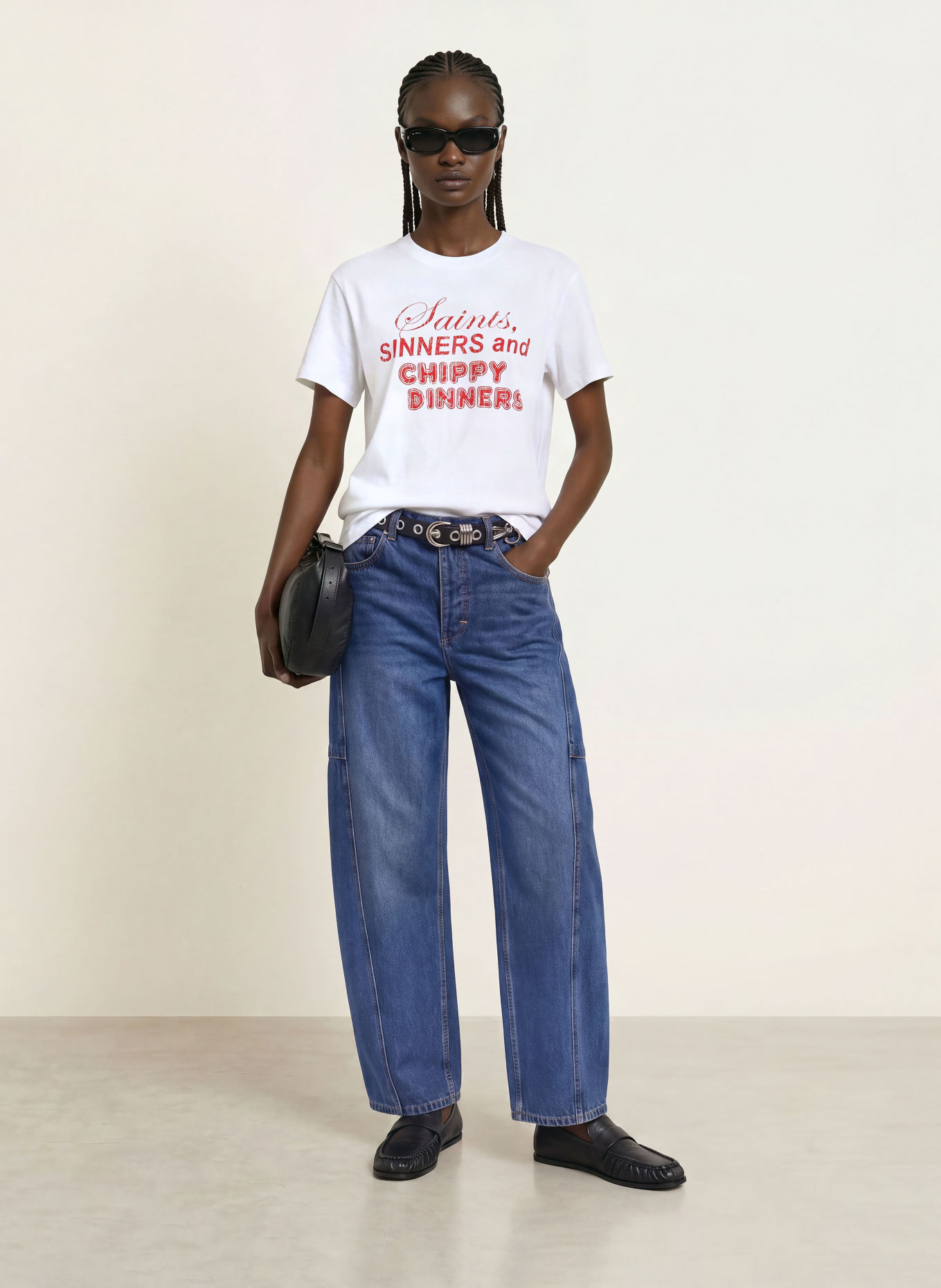 ALLSAINTS T-shirt CHIPPY ADDI: BLANC / ROUGE