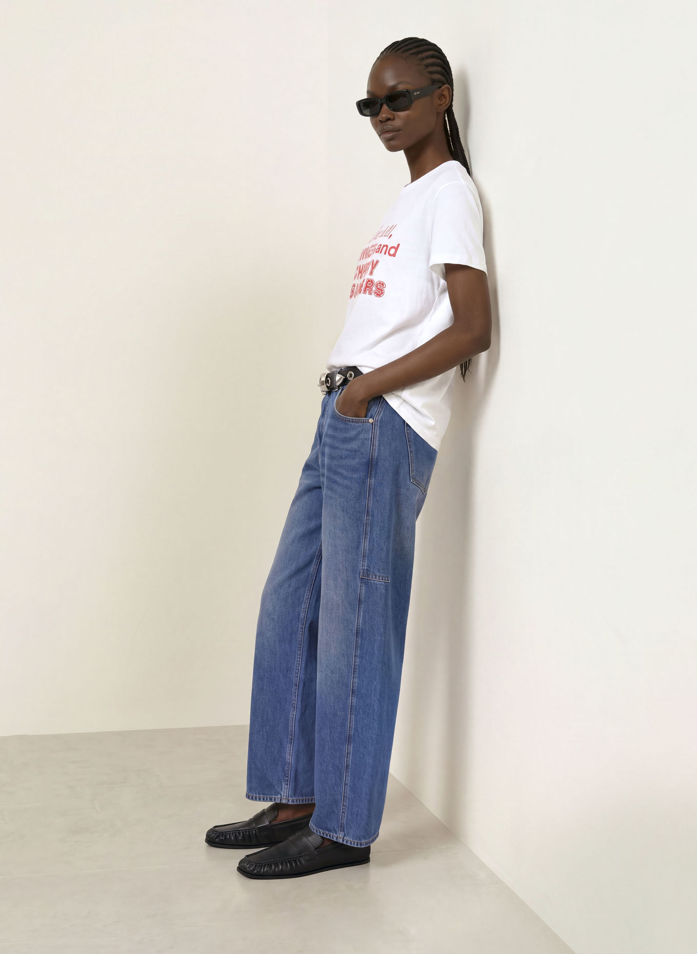 ALLSAINTS T-shirt CHIPPY ADDI: BLANC / ROUGE