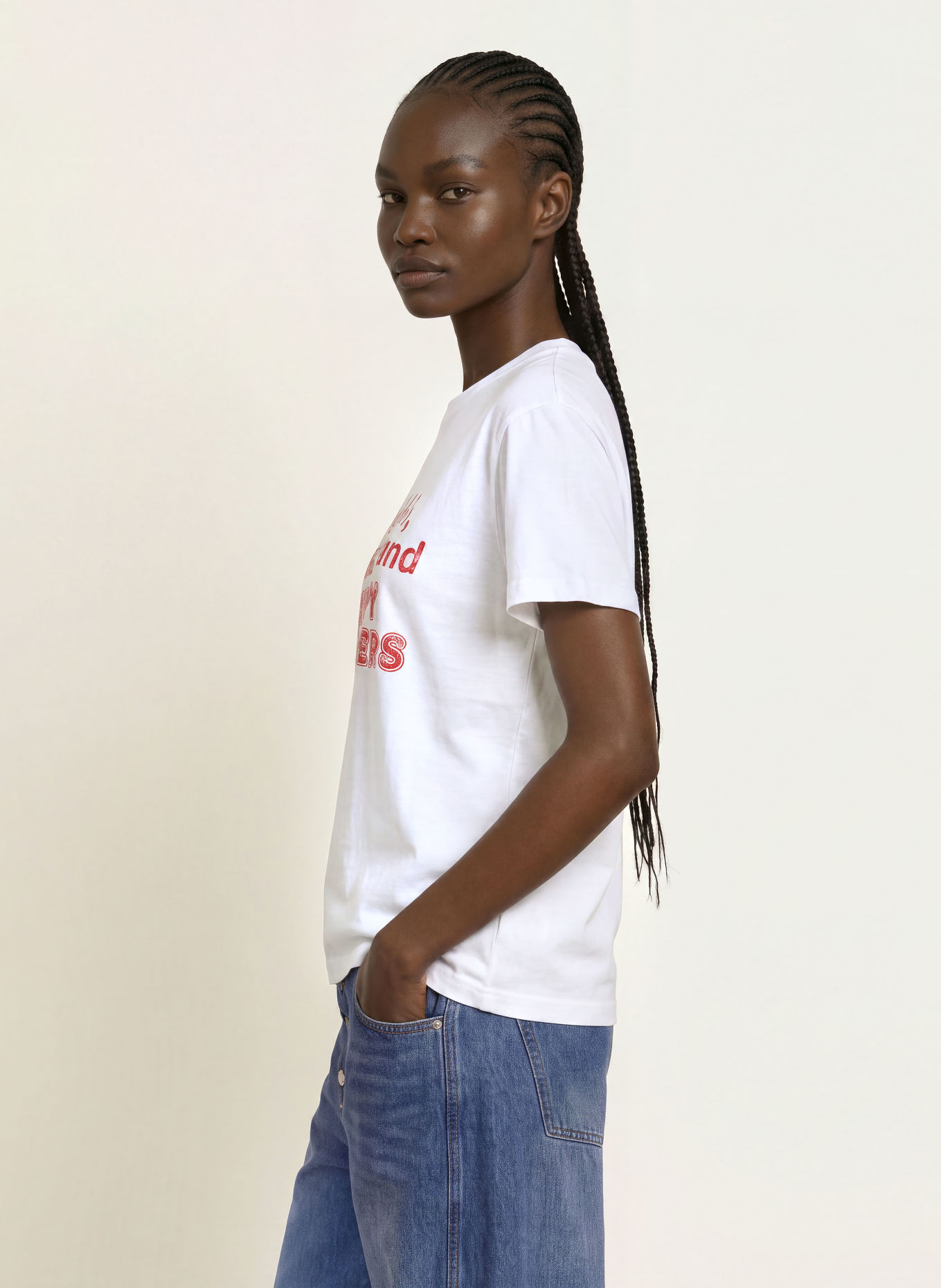 ALLSAINTS T-shirt CHIPPY ADDI: BLANC / ROUGE