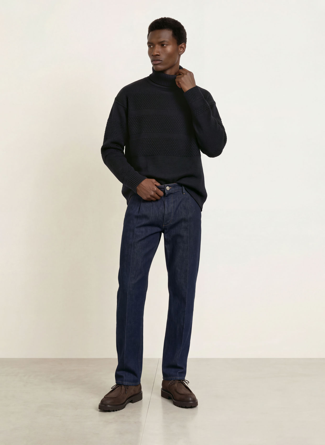 S. N. S. HERNING FISHERMAN Turtleneck sweater: BLACK