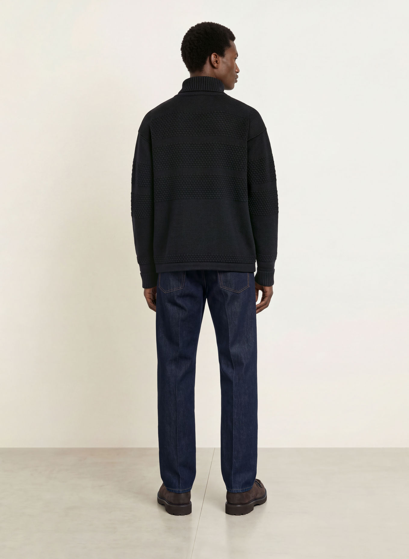 S. N. S. HERNING FISHERMAN Turtleneck sweater: BLACK