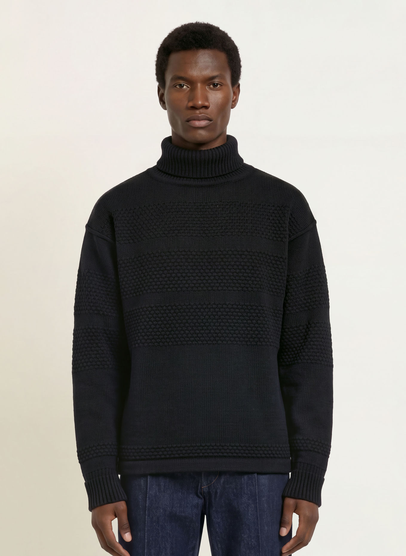 S. N. S. HERNING FISHERMAN Turtleneck sweater: BLACK