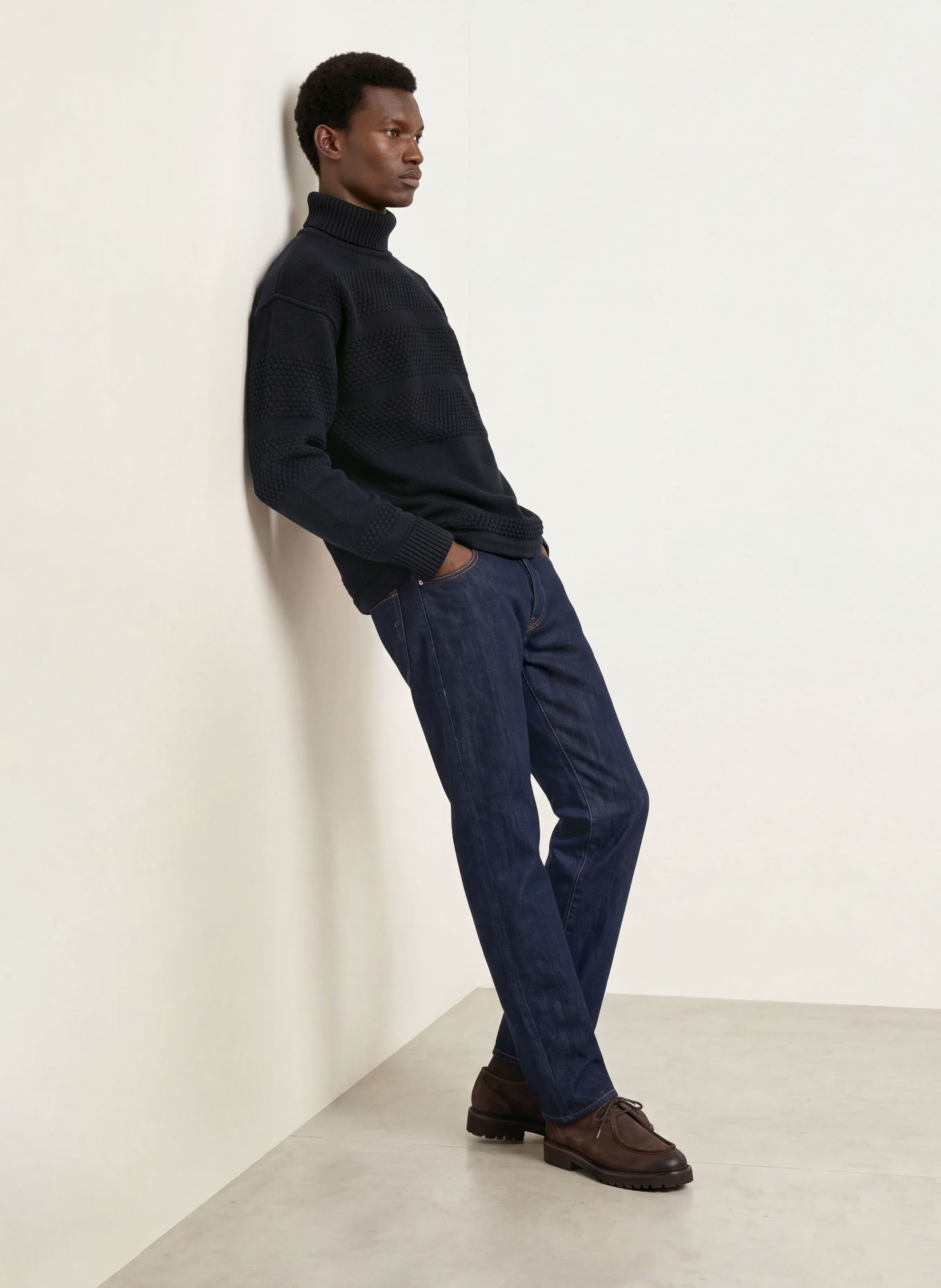 S. N. S. HERNING FISHERMAN Turtleneck sweater: BLACK