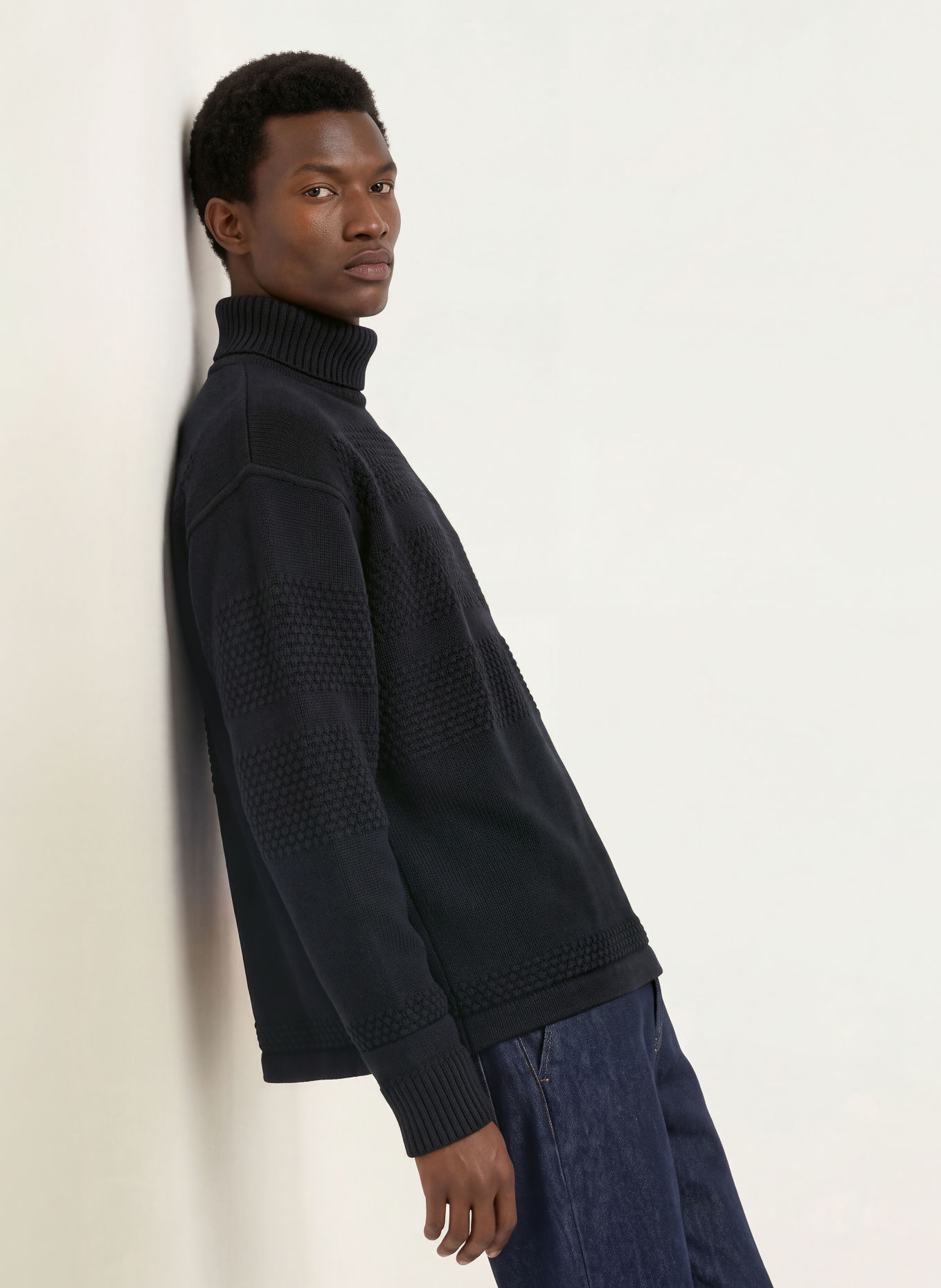 S. N. S. HERNING FISHERMAN Turtleneck sweater: BLACK