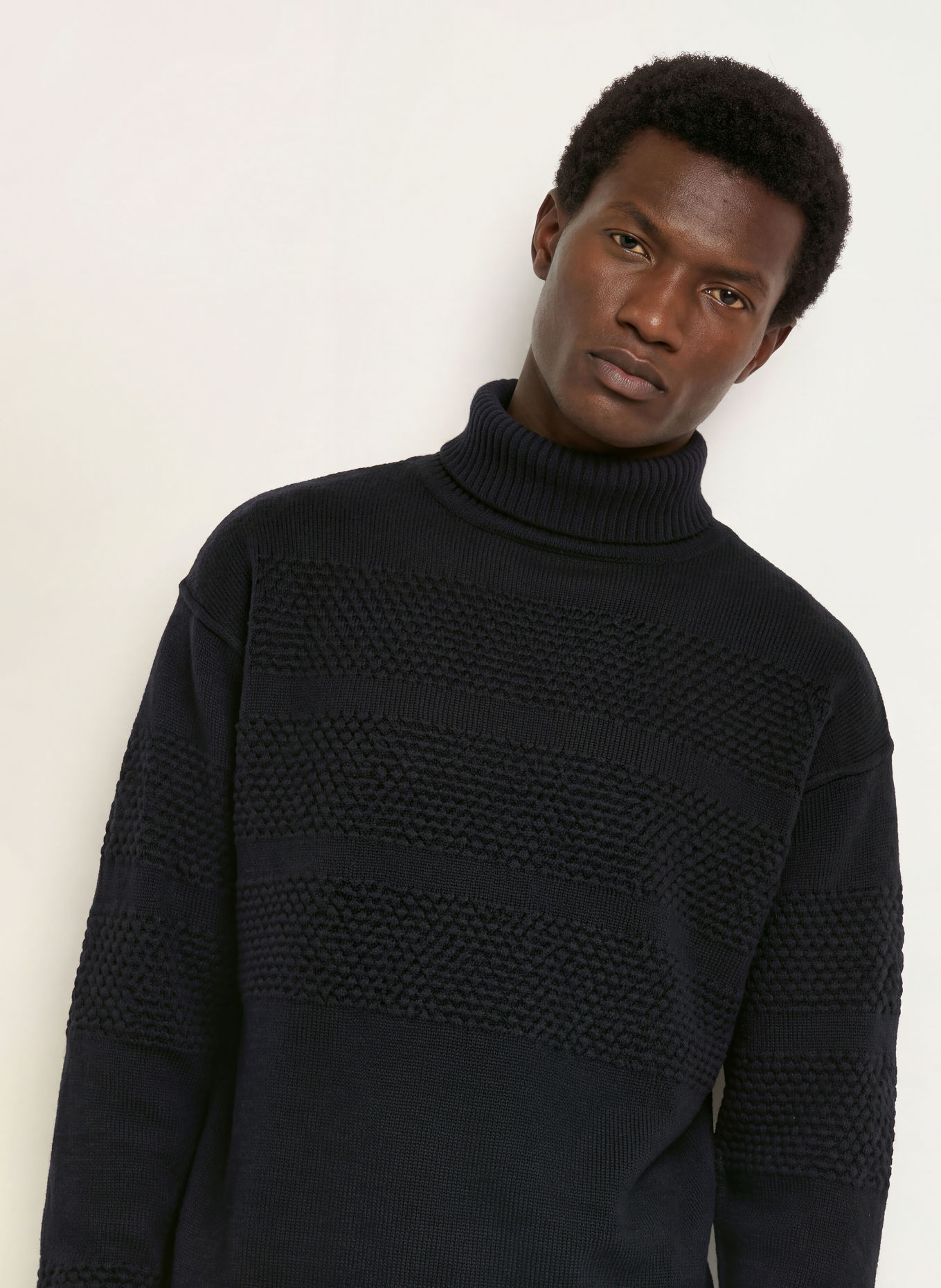 S. N. S. HERNING FISHERMAN Turtleneck sweater: BLACK