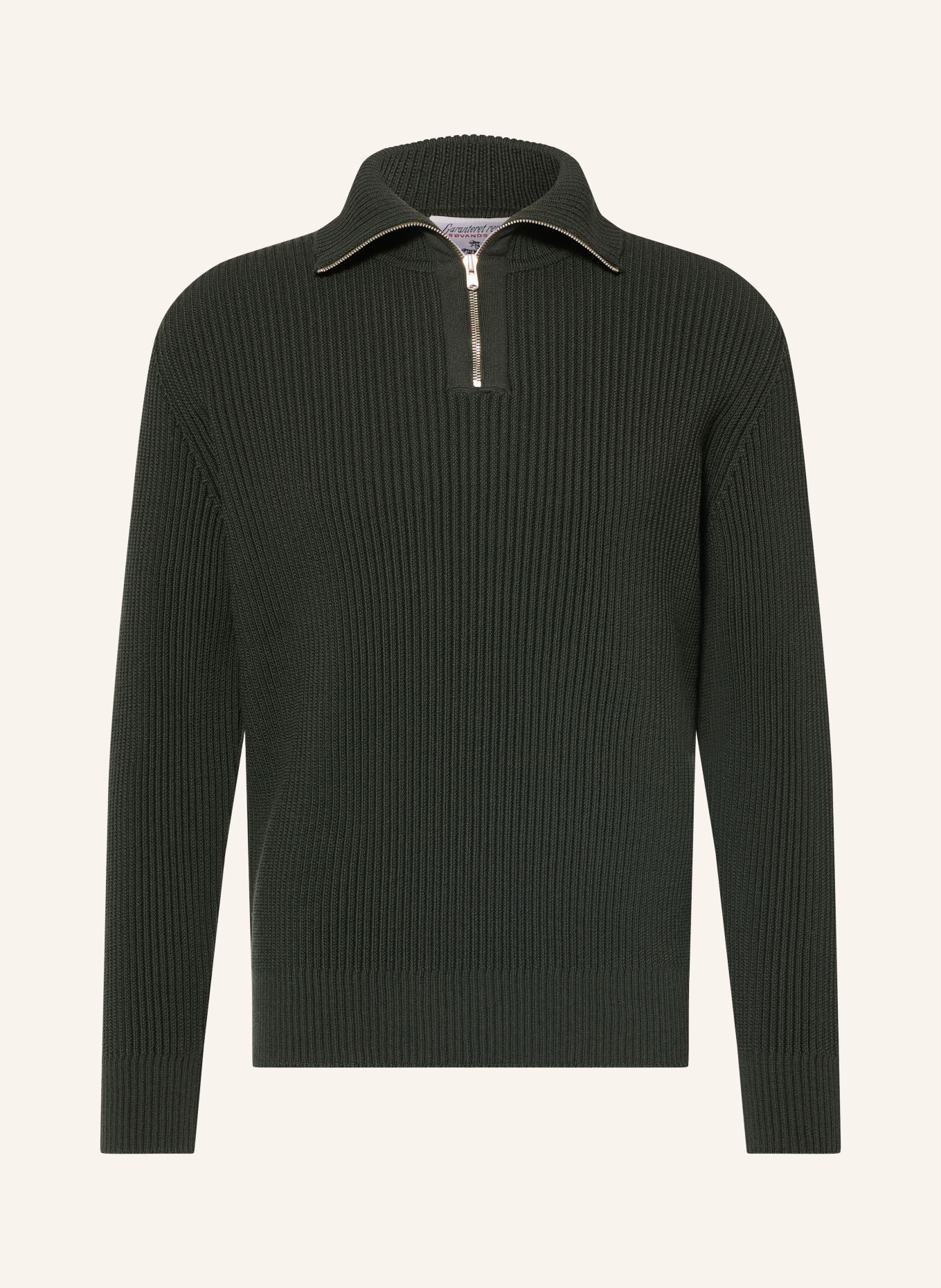 S. N. S. HERNING FENDER Half-zip sweater: DARK GREEN