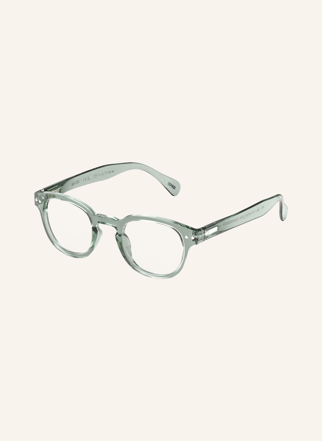 IZIPIZI Reading Glasses #C: LIGHT GREEN/TRANSPARENT