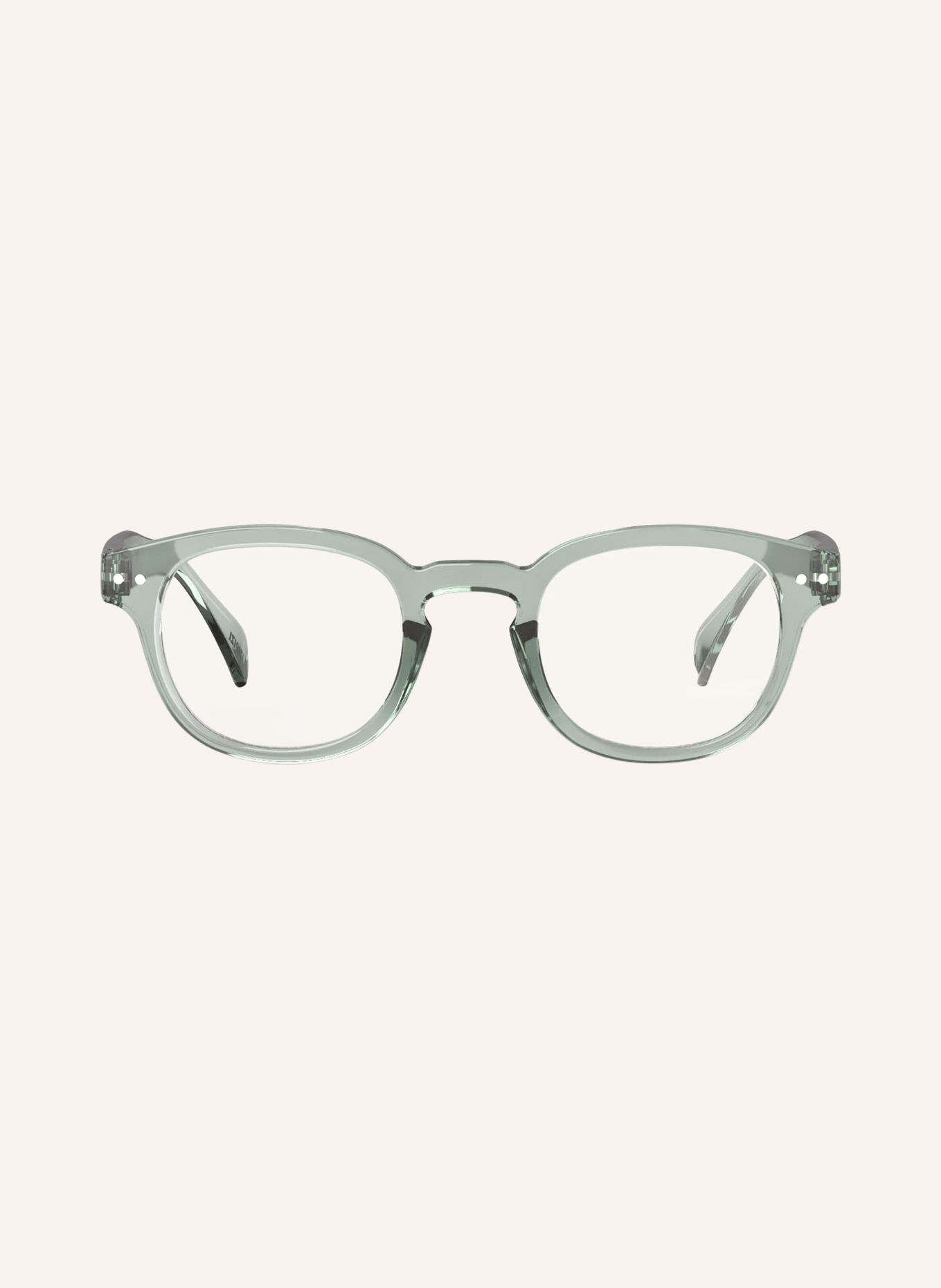IZIPIZI Reading Glasses #C: LIGHT GREEN/TRANSPARENT
